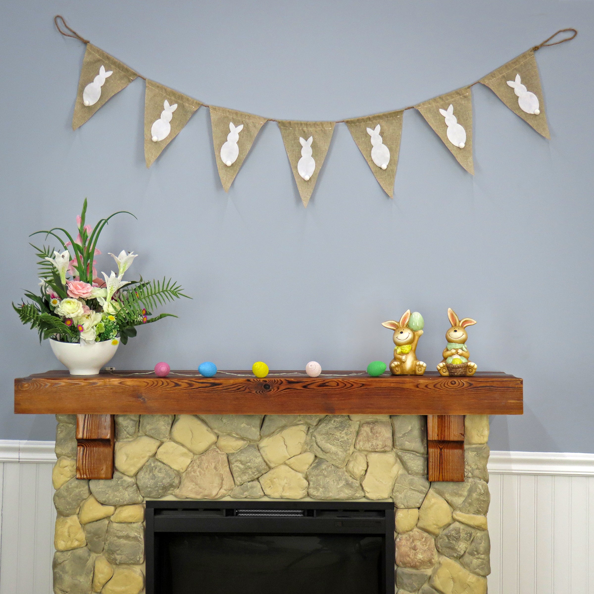 70 Inch White Easter Bunny Hanging Banner Decoration - Perfect for Spring Party, Easter Home Decor, and Outdoor Garden Celebrations