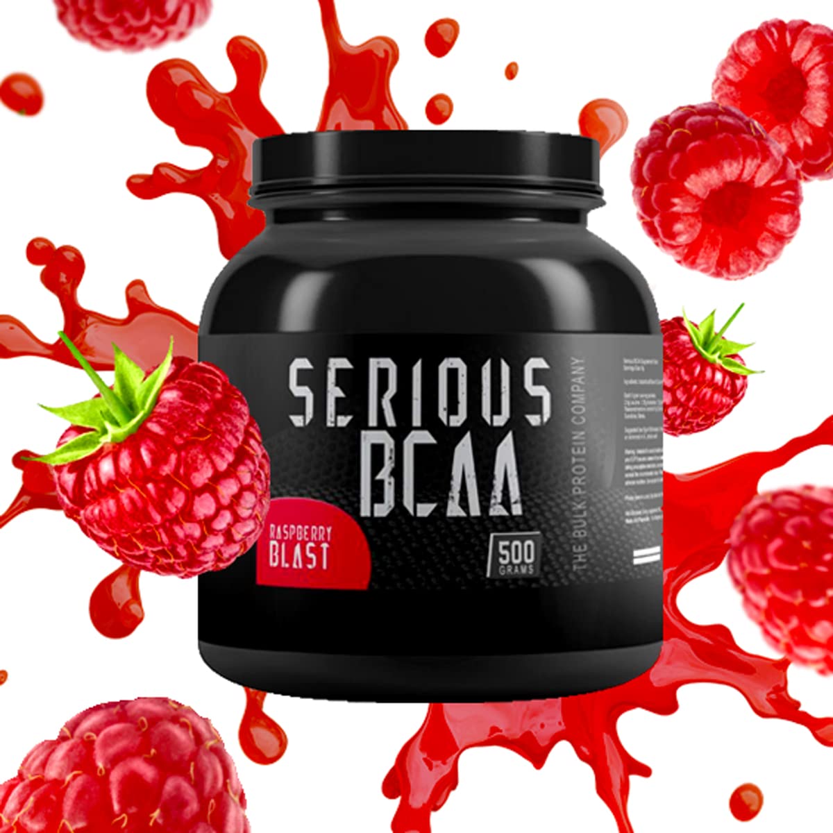 Serious BCAA Powder 500g (100 Servings) - Pre Workout Supplement for Muscle Growth & Recovery - Raspberry Blast Flavor by The Bulk Protein Company - Ideal for Gym, Fitness & Bodybuilding Training