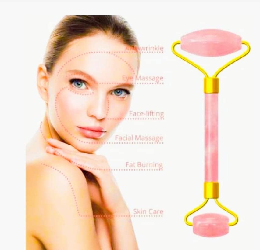 Jade Face Roller for Skin Care - Natural Stone Facial Massager for Glowing Skin & Anti-Aging - Perfect for Daily Skincare Routine & Relaxation