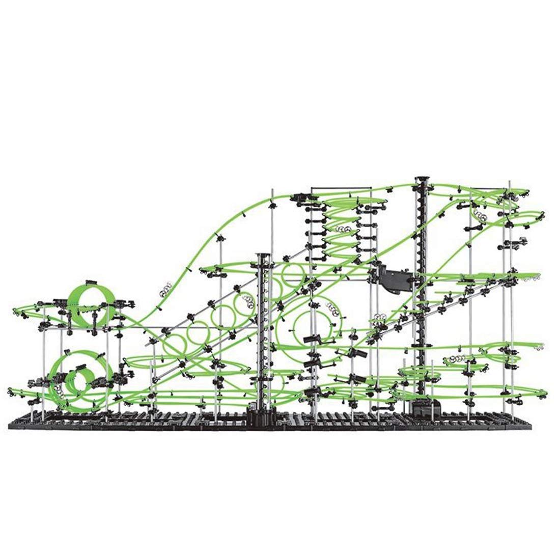 1337 Pieces Marble Run Set with 3 Steel Balls - Glow in The Dark Marble Maze & Roller Coaster Building Kit - STEM Educational Learning Toys for Kids Ages 6-12 - Perfect for Birthday Gifts & Indoor Family Fun Activities