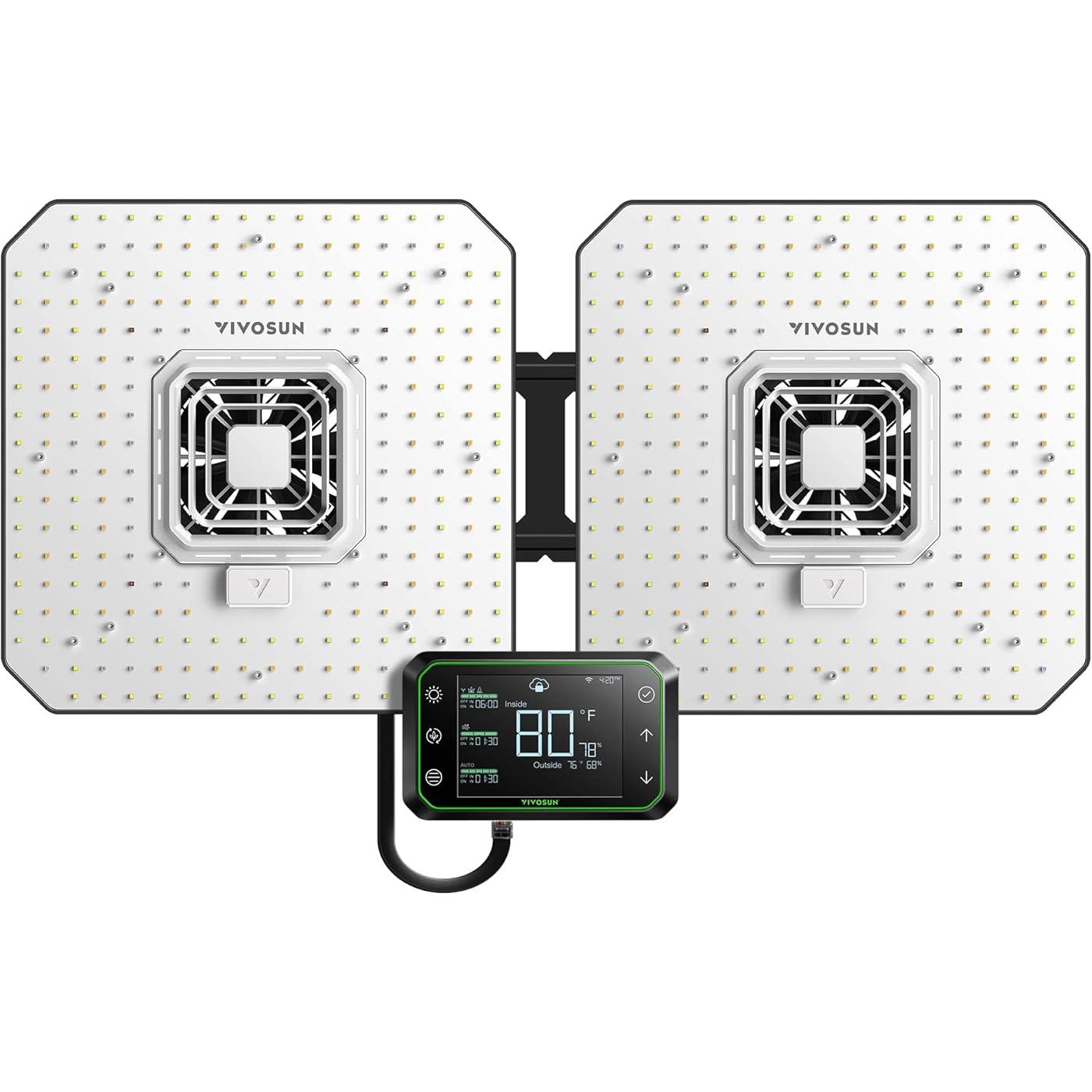 Vivosun AeroLight A100 LED Grow Light with GrowHub E42A - 2 Pack for Indoor Plants, Hydroponics, and Greenhouse Gardening