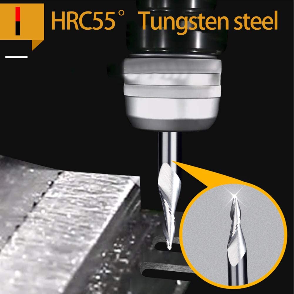 3D Router Carving Bits - 15° Tapered Ball Nose Spiral End Mill Cutter, HRC55 Tungsten Steel CNC Router Bit for Woodworking, Engraving & 3D Carving | Perfect for DIY Projects, Furniture Making & Sign Crafting