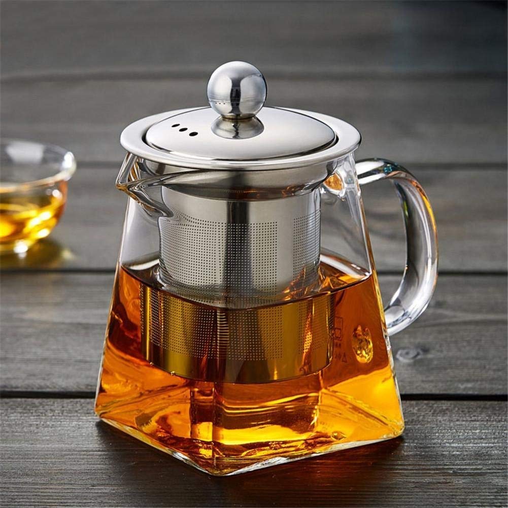 Premium Clear Borosilicate Glass Teapot with Stainless Steel Infuser & Lid - Large Capacity Direct Heating Kung Fu Tea Pot for Loose Leaf Tea | Perfect for Home, Office & Tea Ceremonies