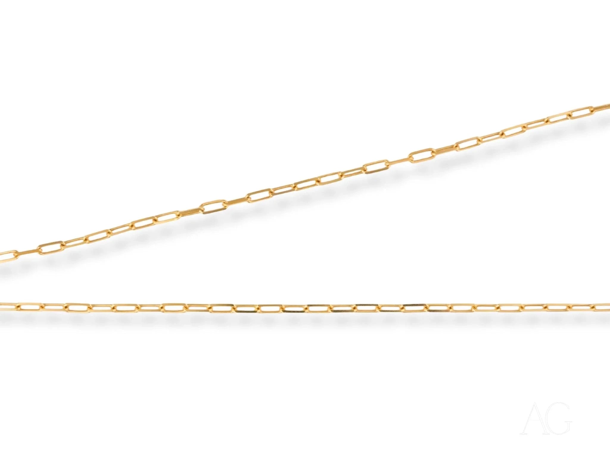 18K Yellow Gold Paperclip Link Chain Necklace for Women - Elegant & Durable Jewelry for Everyday Wear, Parties & Gifting