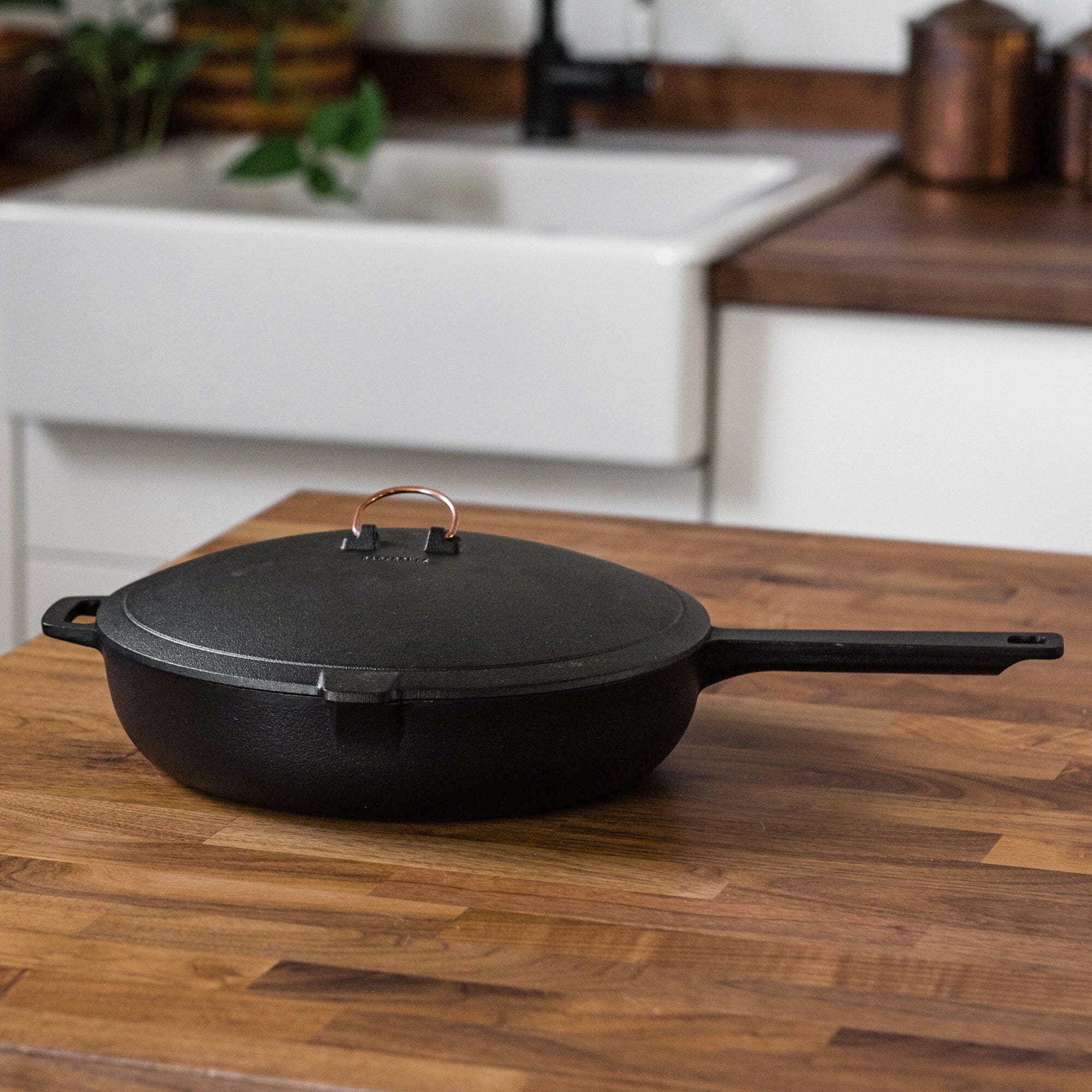 Premium Enamel Lined Cast Iron Skillet - 12 Inch Nonstick Oven Safe Cookware for Baking, Searing & Frying - Perfect for Stovetop, Grill & Camping Cooking