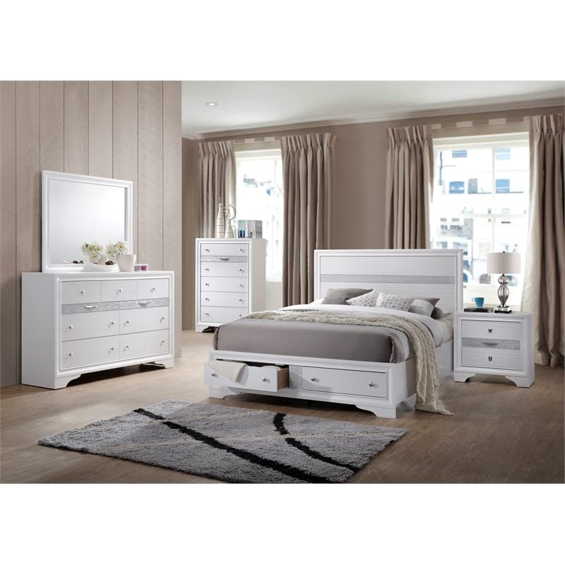 Galaxy Home Furnishings 7-Drawer Wood Dresser - Traditional Matrix Design in White | Perfect for Bedroom Storage & Organization