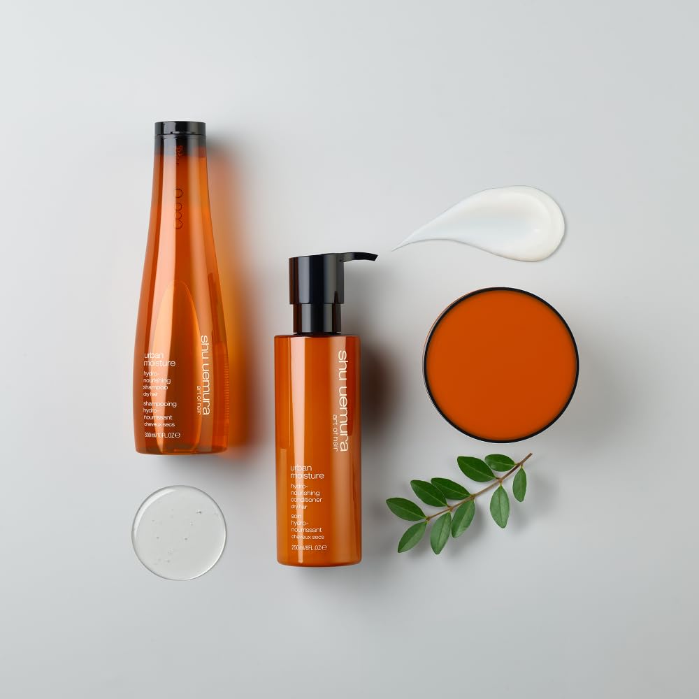 Shu Uemura Urban Moisture Hydrating Shampoo & Conditioner Set for Dry Damaged Hair - Deep Moisture Treatment to Reduce Frizz & Boost Shine | Salon-Quality Hair Care for Daily Use & Professional Styling