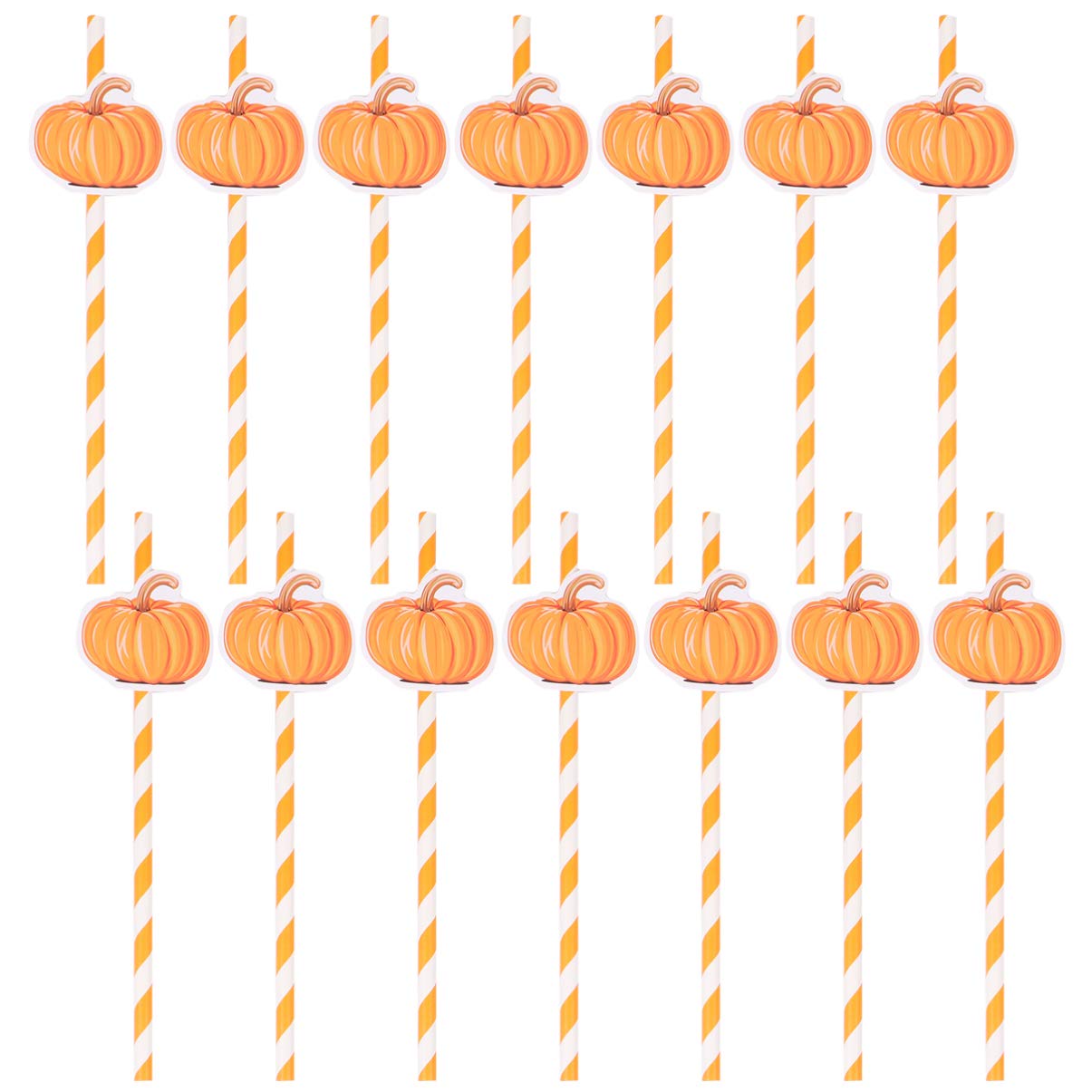 80pcs Halloween Paper Straws - Pumpkin Themed Disposable Drinking Straws for Halloween Party Decorations & Supplies (Orange) | Perfect for Halloween Parties, Trick-or-Treat Events & Fall Celebrations