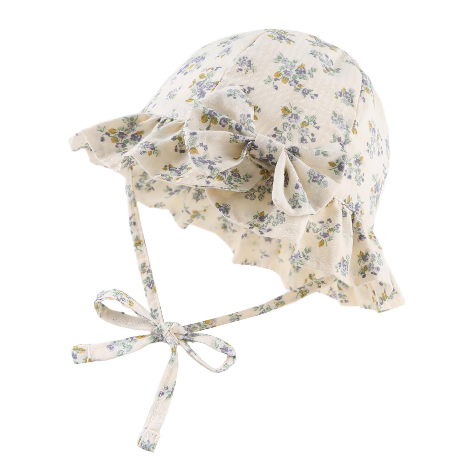 Summer Baby Hats for Girls 0-2 Years - Soft Cotton Infant Sun Hat with Bowknot - Cute Toddler Bucket Hats for Sun Protection - Perfect for Beach, Park & Outdoor Activities