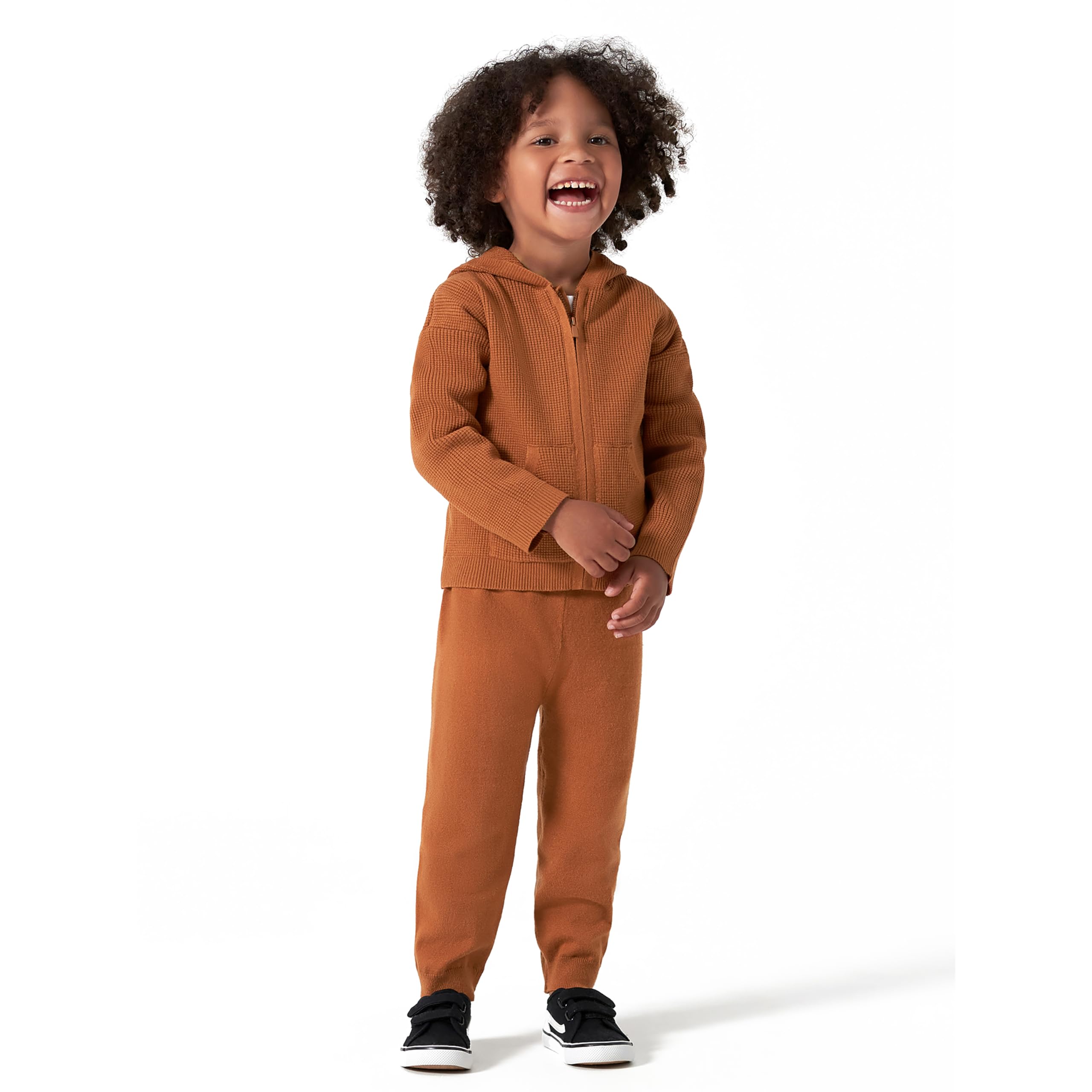 Gerber Baby and Toddler Hooded Sweater Knit Jacket & Jogger Set - Soft Cotton Comfort for Boys & Girls - Perfect for Playdates, Daycare and Cool Weather Outings