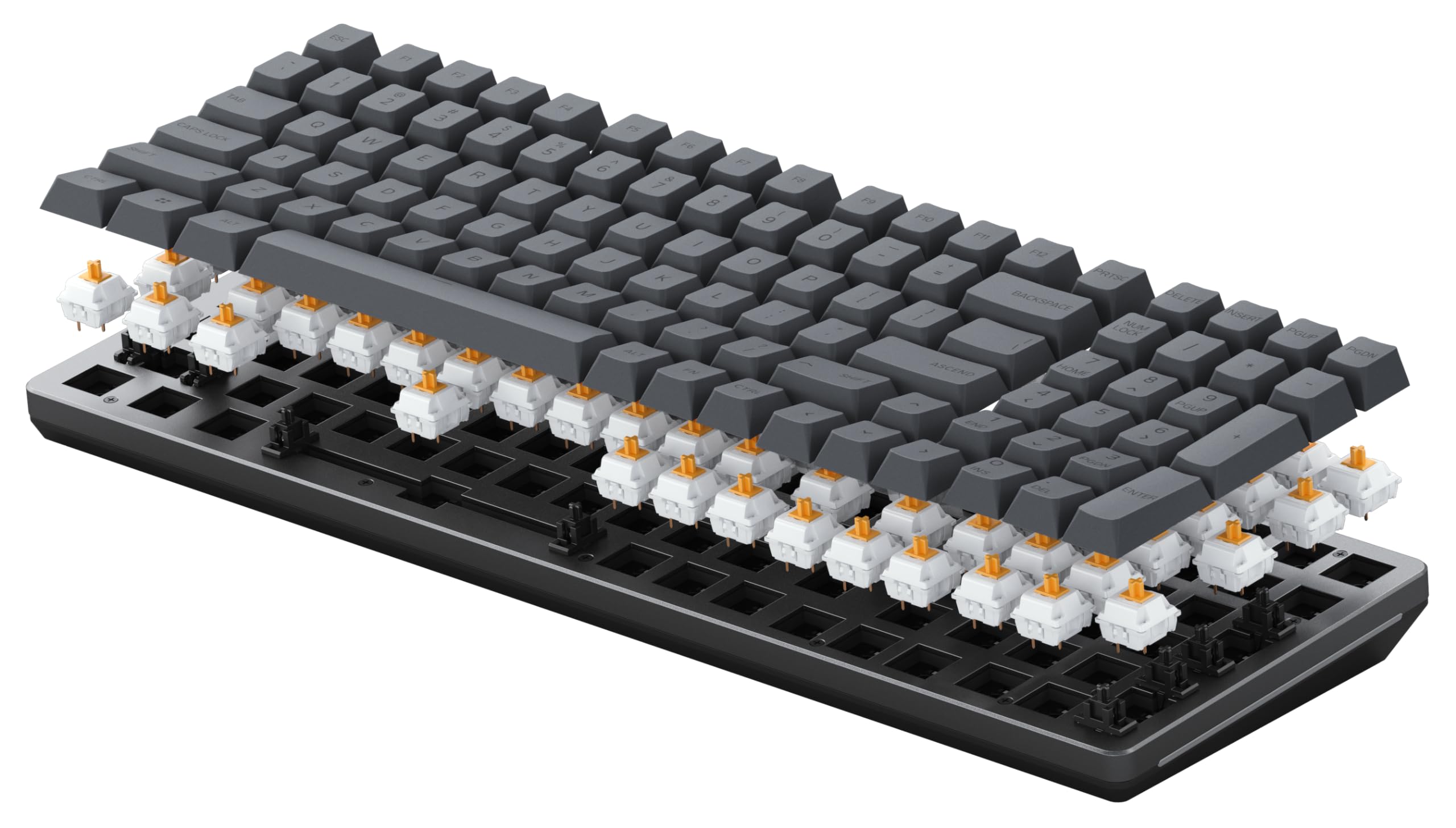 Glorious GMMK 2 96% Full Size Barebones Mechanical Gaming Keyboard - Aluminum Frame, Hot-Swappable, RGB Backlit, Customizable, ISO Layout - Black - Perfect for Esports, Streaming & Office Work