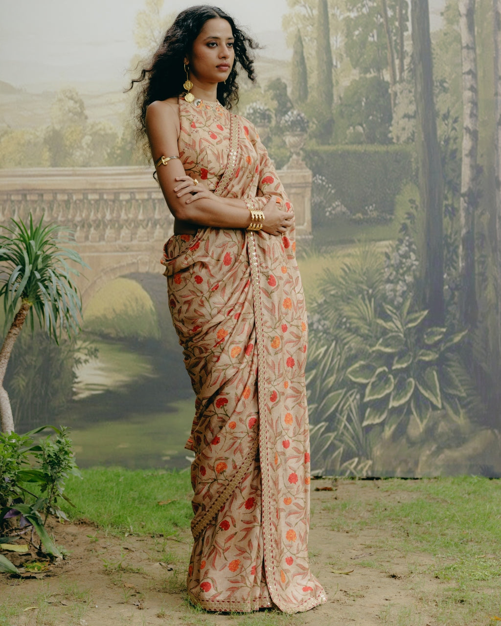 Elegant Biscuit Brown Sari - Traditional Indian Saree for Women - Perfect for Weddings, Festivals & Special Occasions