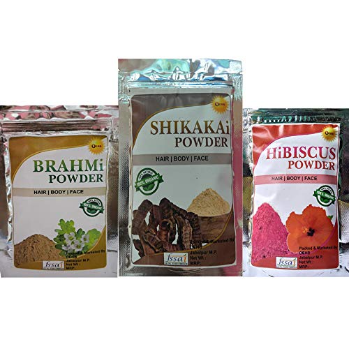 OEHB 100% Natural Organic Brahmi, Shikakai & Hibiscus Powder - 50g | Ayurvedic Hair Care for Growth & Shine | Perfect for DIY Hair Masks & Natural Cleansing
