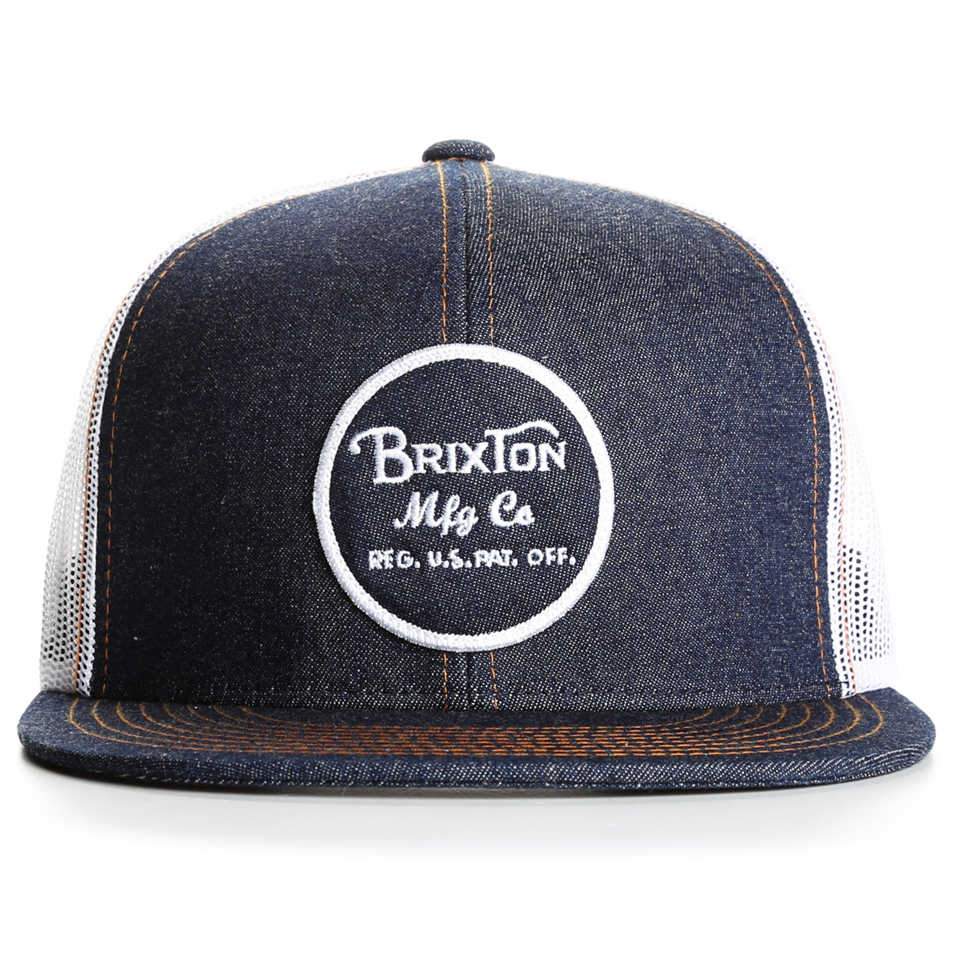 Brixton Wheeler Mesh Cap Denim Hat for Men - Stylish & Breathable Summer Baseball Cap for Outdoor Activities