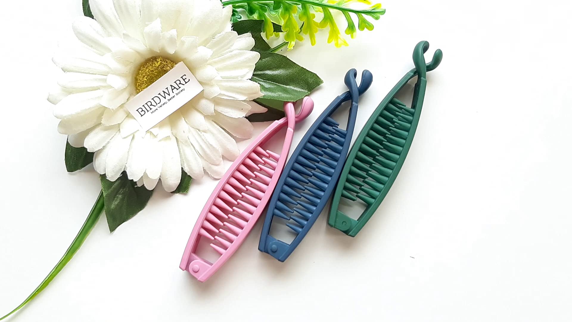 Large Banana Hair Clips for Women - Colorful Acrylic Rubber Hair Clutchers | Perfect for Thick Hair, Ponytails & Everyday Styling