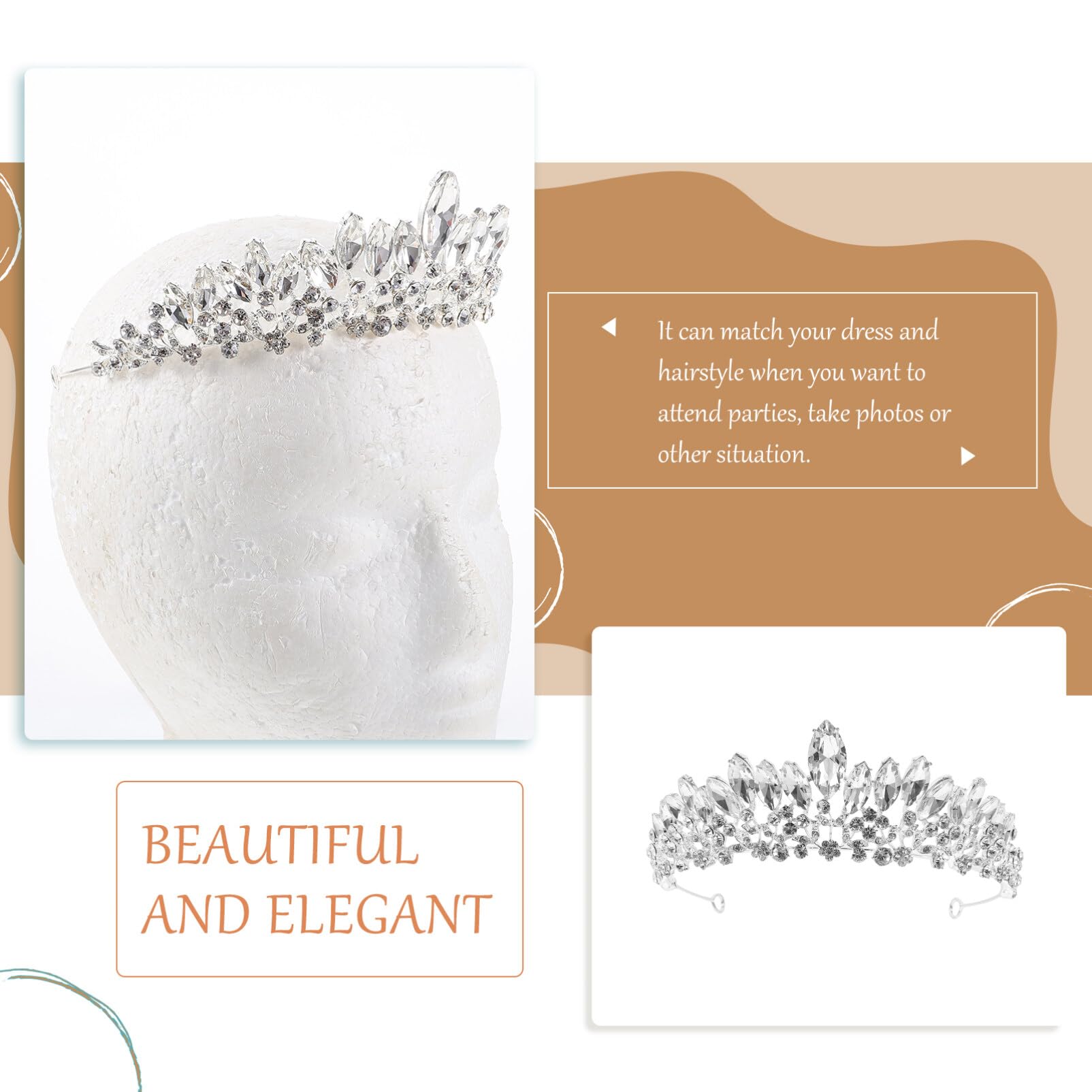 Beavorty Elegant Metal Hair Crown - Wedding Headpiece, Bridal Tiara, Cosplay Accessories & Birthday Hair Jewelry for Women | Perfect for Brides, Parties, and Special Occasions
