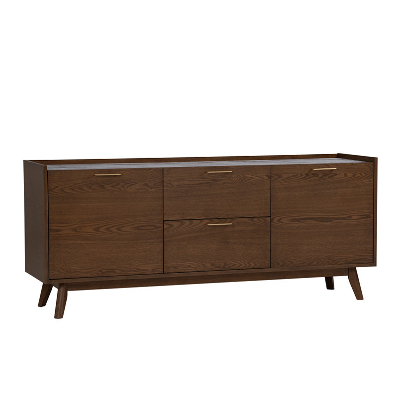 BREDA 160cm Walnut Sideboard Buffet - Modern Dining Room Storage Cabinet for Kitchen, Living Room & Entryway Organization