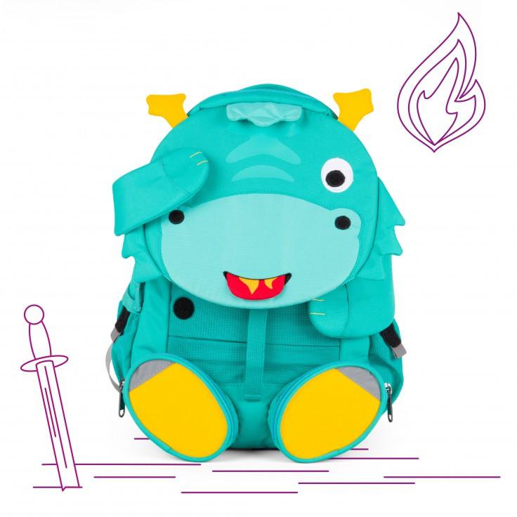 Affenzahn Large Danny Dragon Backpack for Kids - Durable & Lightweight School Bag with Adjustable Straps - Perfect for School, Travel & Outdoor Adventures