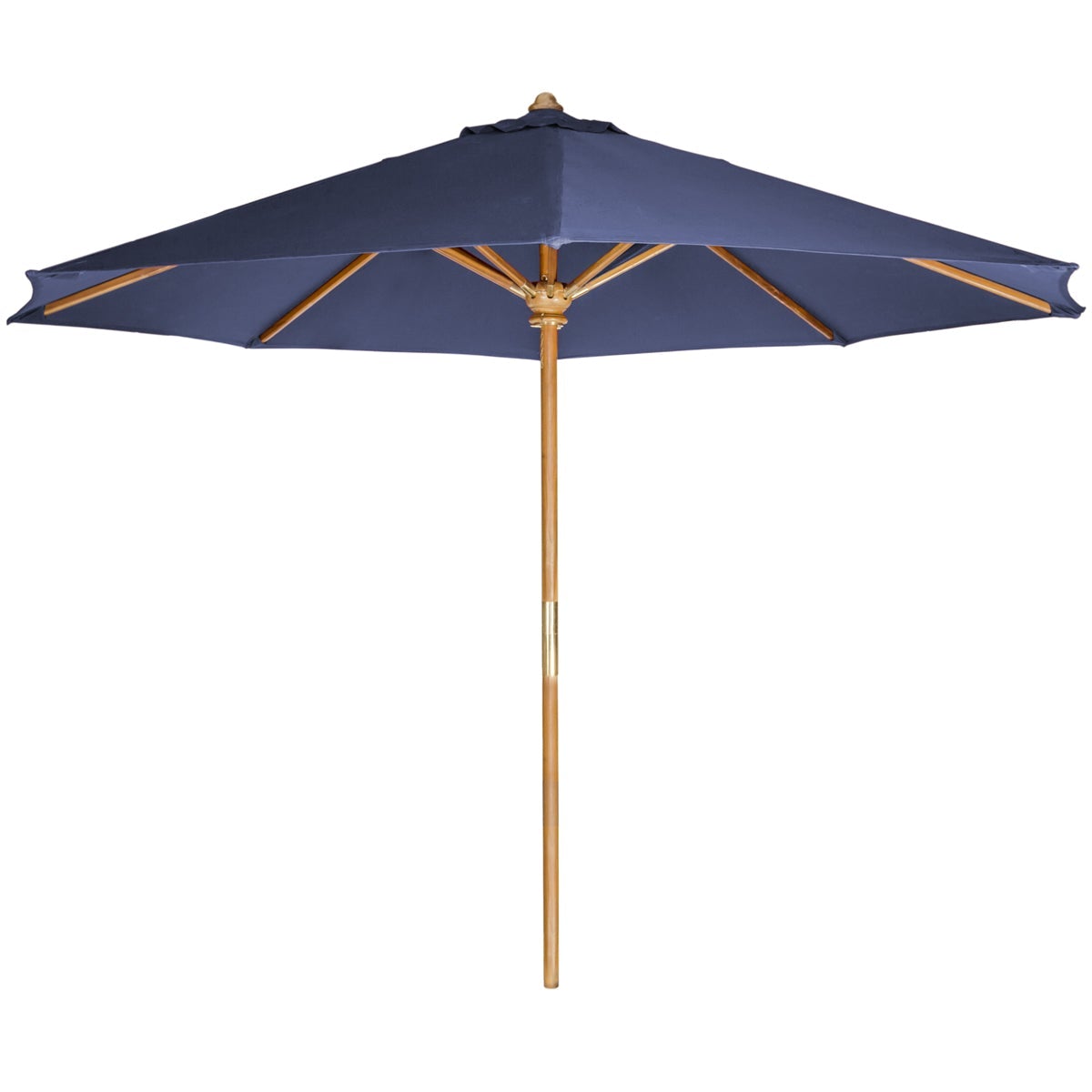 10 ft Teak Market Umbrella - Premium Waterproof Outdoor Patio Umbrella with Cedar Pole - Perfect for Poolside, Beach, Garden & Backyard Relaxation