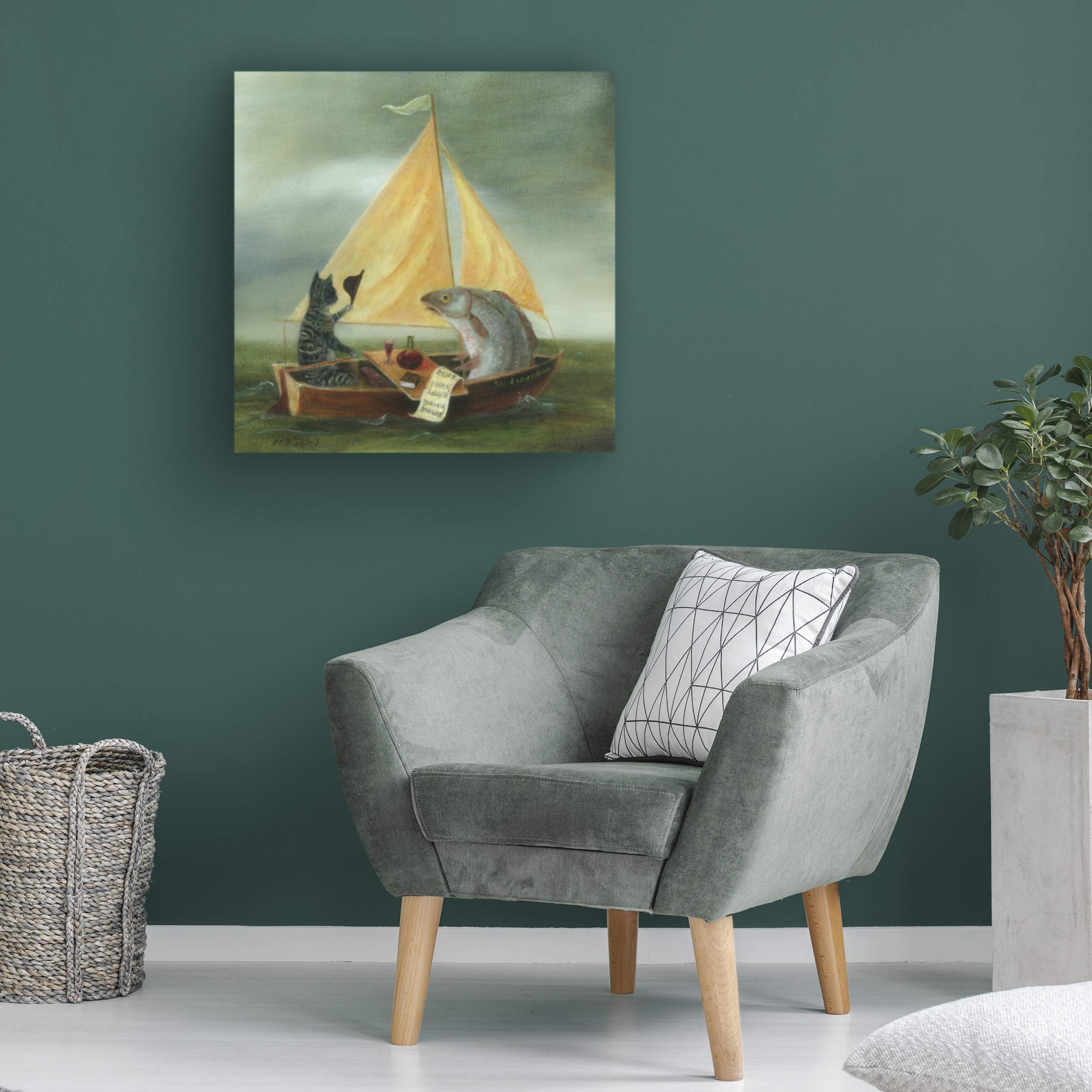 Trademark Fine Art - 18x18 The Voyage of The Antipodean by DD McInne Canvas Wall Art - Premium Gallery Wrapped Print for Living Room, Bedroom & Office Decor