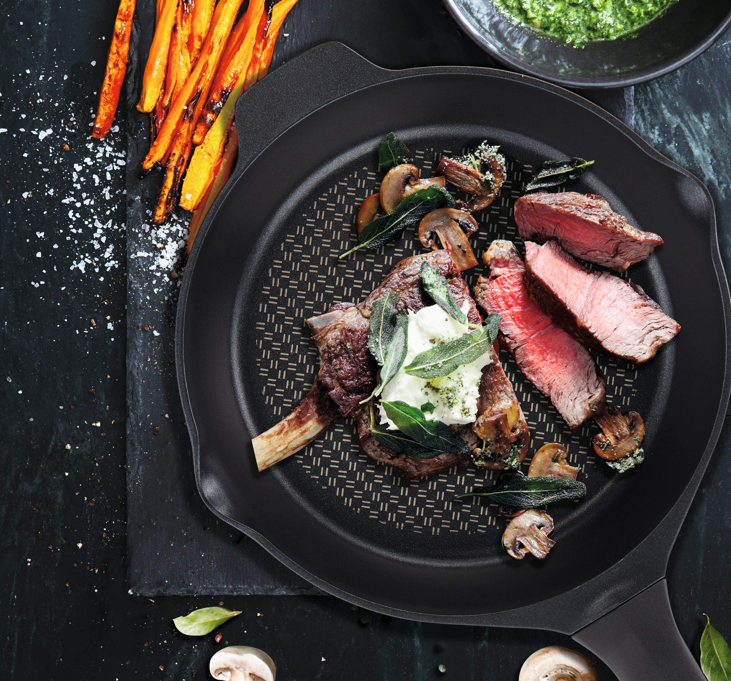 Tefal Aroma 28cm Cast Aluminum Black Non-Stick Wok Pan - Induction Compatible, Gas & Electric Stove Safe - Perfect for Stir-Fry, Sautéing & Asian Cooking
