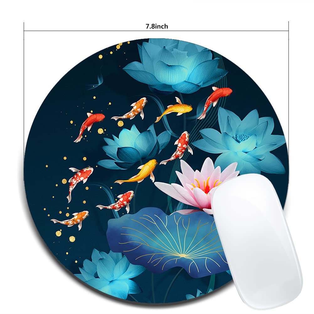 Colorful Round Mouse Pad with Cute Design - Non-Slip Rubber Base, Waterproof Office Mouse Mat (7.9 x 0.12 Inch) for Gaming, Work & Home Computer Desk Accessories