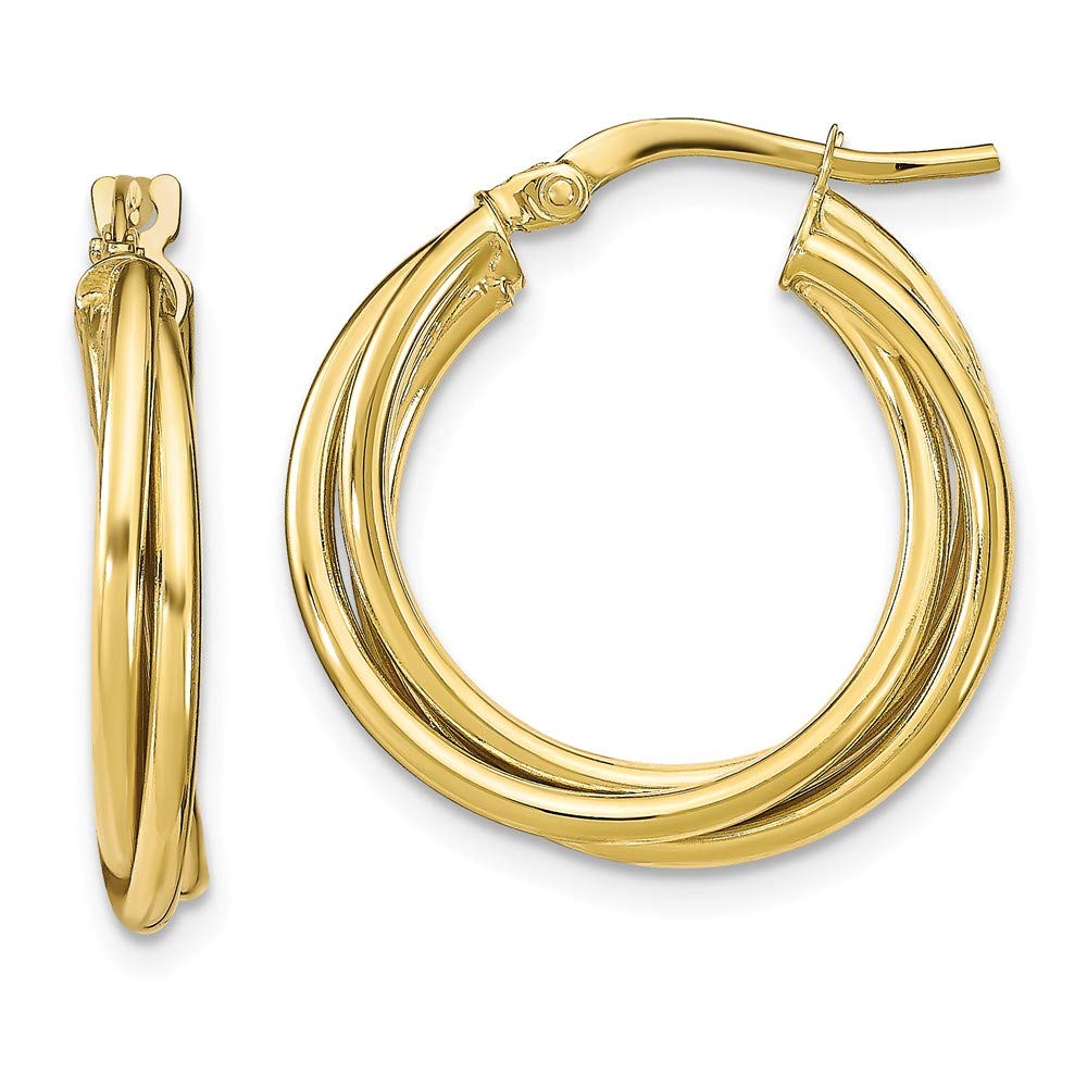 10k Solid Yellow Gold Tube Hoop Earrings - 21mm x 7mm Dainty Minimalist Jewelry for Women, Perfect for Everyday Wear, Parties & Gifts