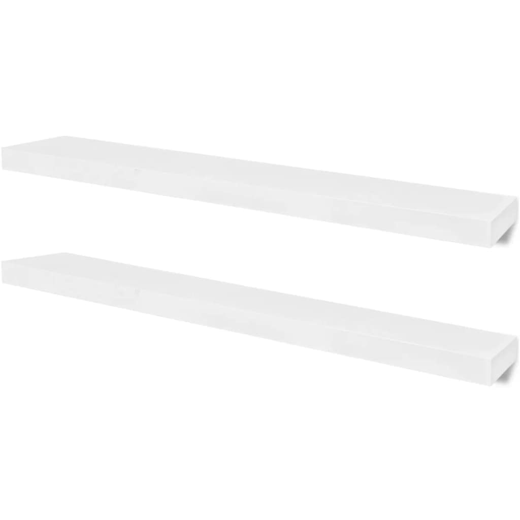 CHARMMA 2-Piece Floating Wall Shelf Set - Modern MDF Wall Mounted Storage Shelves for Books, DVDs, Decor - Perfect for Living Room, Bedroom & Kitchen - 39.4