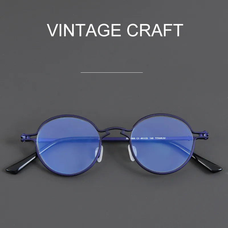 Stylish Aimee Unisex Full Rim Round Titanium Acetate Eyeglasses Frame 185895 | Lightweight & Durable | Perfect for Reading, Work & Everyday Wear