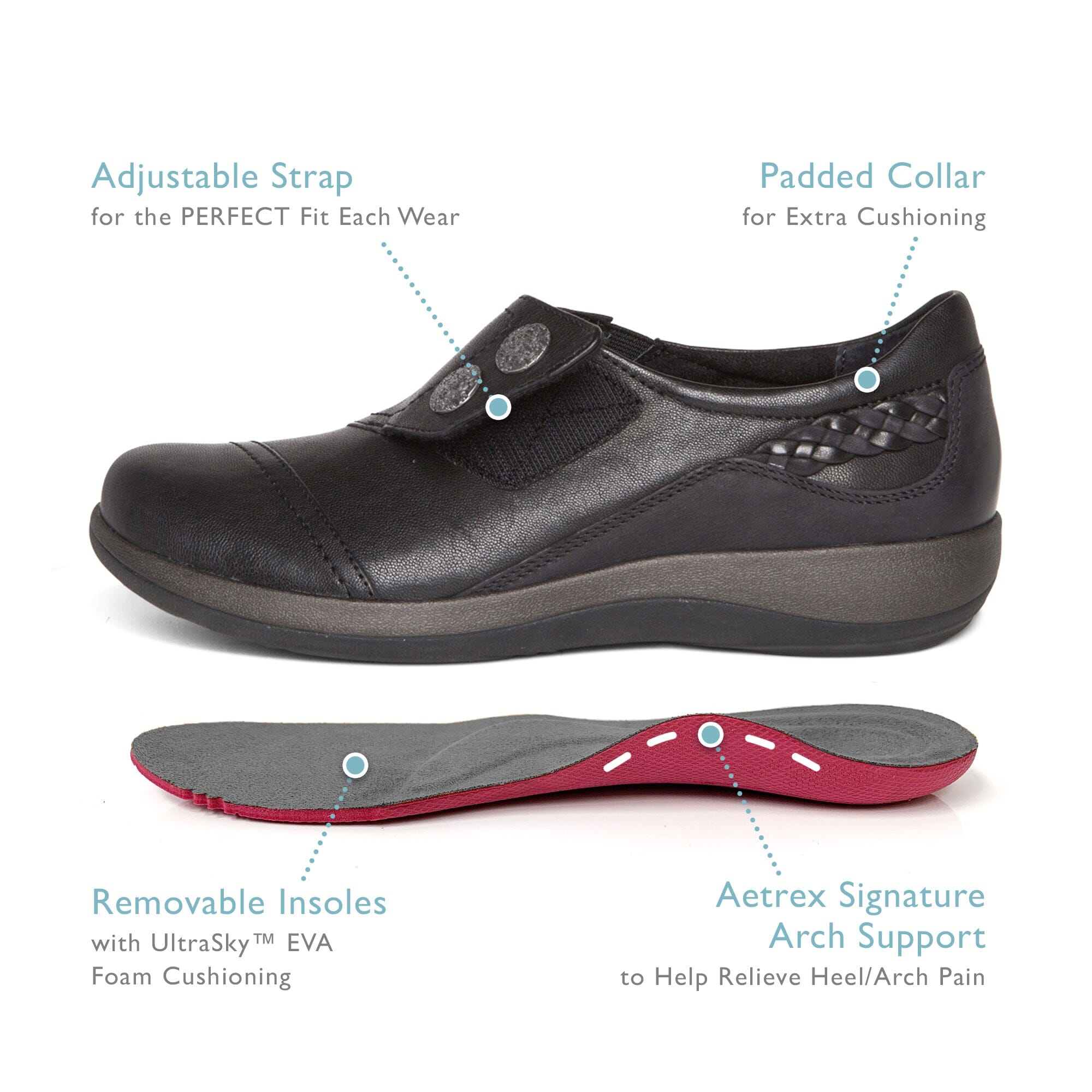 AETREX Women's KARINA Monk Strap Shoes - Comfortable & Stylish for Work, Casual Wear & Walking