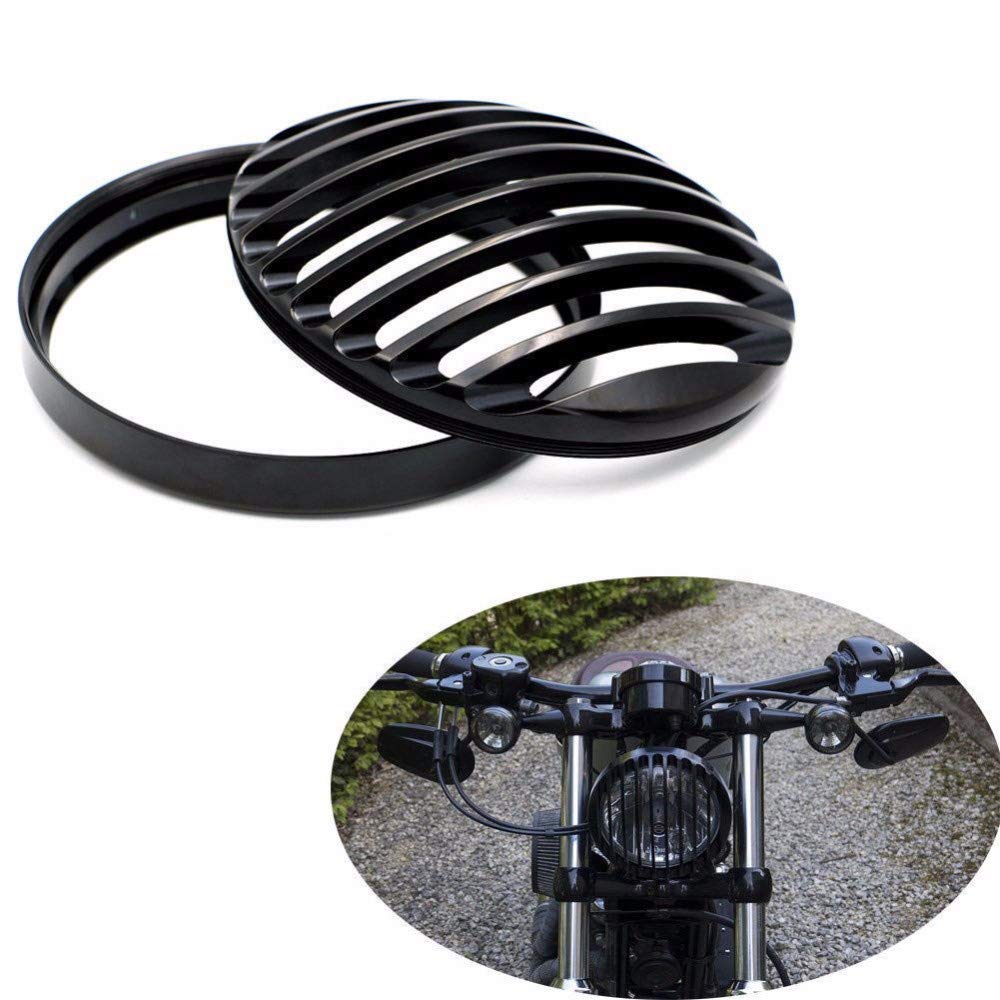 1 Pcs Motorcycle Headlight Grill Cover - Aluminum Headlamp Protector for Harley Davidson XL 1200 & XL 883 (2004-2014 Models) - Durable Accessory for Night Riding & Bike Customization