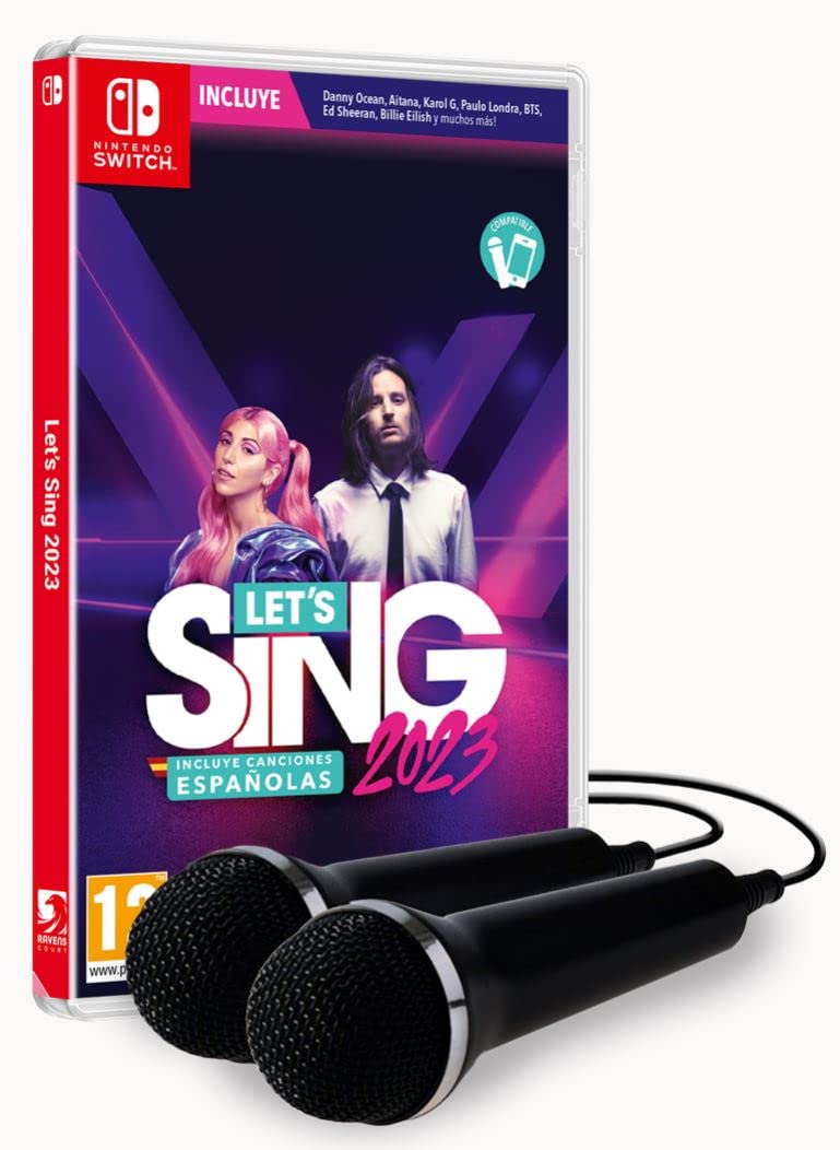 Nintendo Switch Let's Sing 2023 Game Bundle with 2 Microphones - Family Karaoke Party Game for Kids & Adults | Perfect for Holidays & Game Nights
