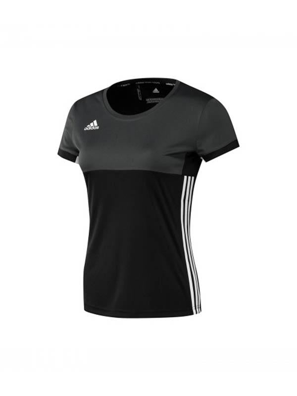 Adidas T16 Women's T-Shirt - Black/Grey - Comfortable Casual Wear for Gym, Running & Everyday Outfits