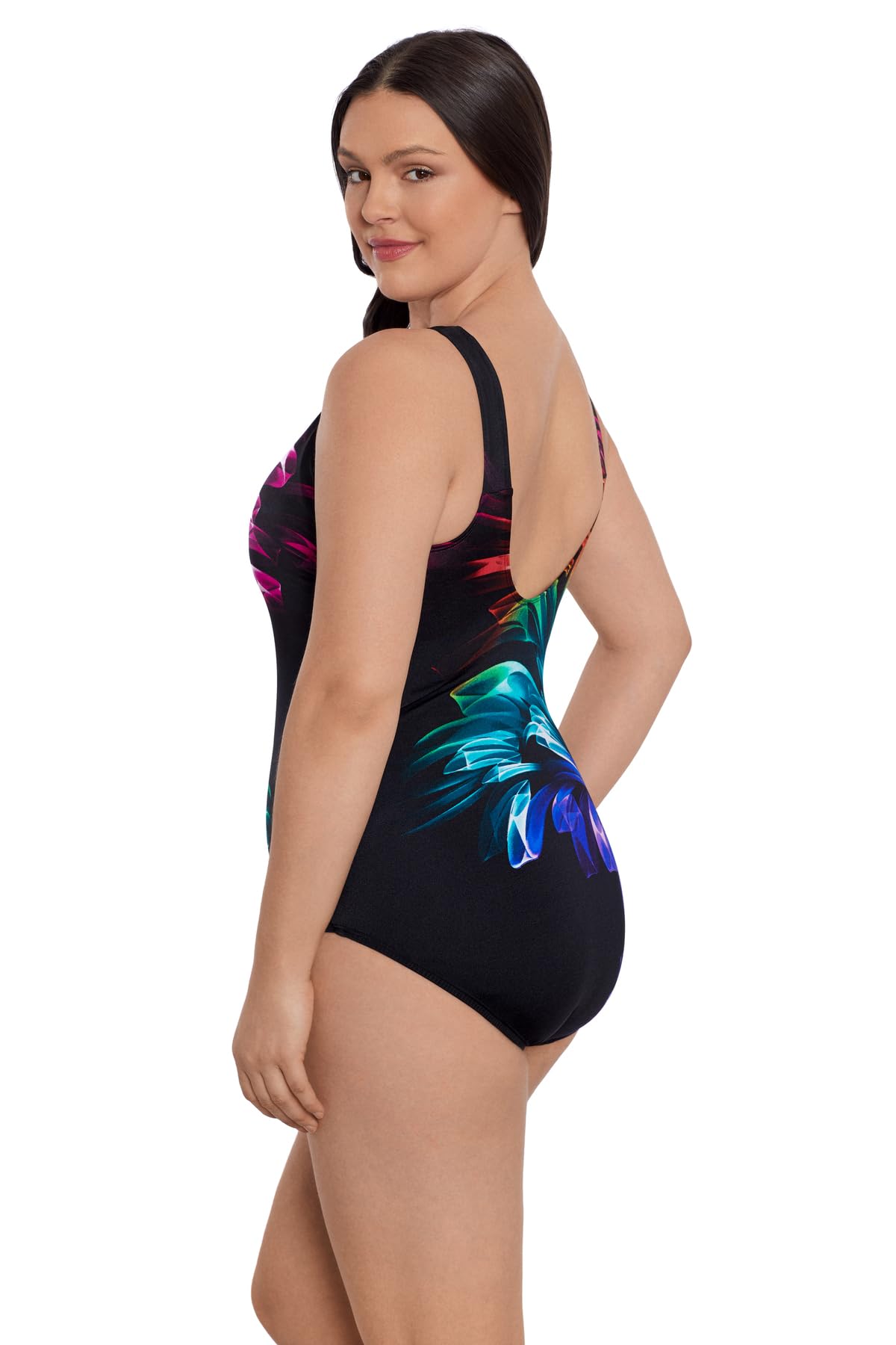 Longitude Women's High Neck One Piece Swimsuit - Scoop Back Panel Design, Tummy Control Bathing Suit for Swimming, Beach Vacation & Poolside Relaxation