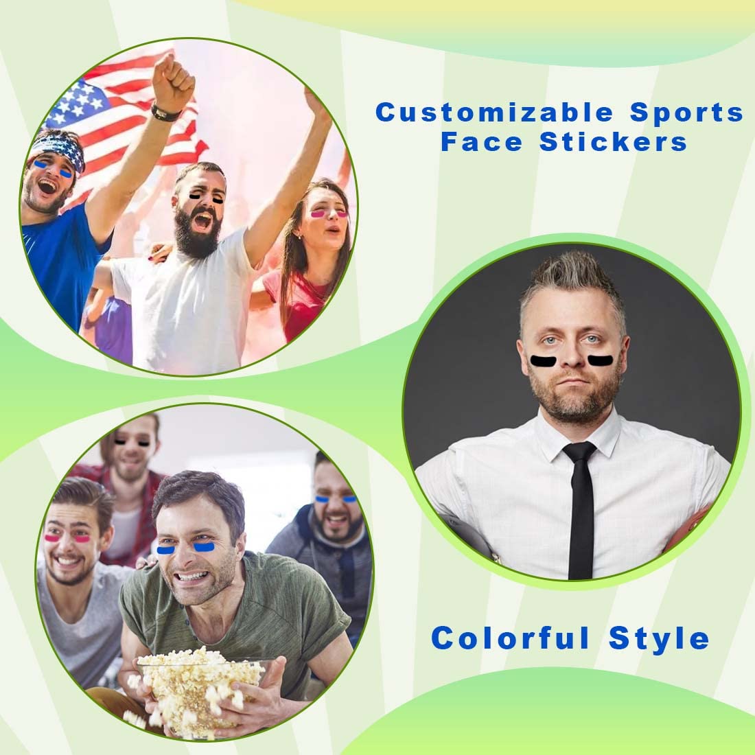 150 Pairs Football Face Stickers - Breathable Under Eye Black Stickers for Sports & Themed Parties | Perfect for Football, Baseball, Softball, Soccer & Lacrosse Fans - Game Day Essentials & Team Spirit Accessories