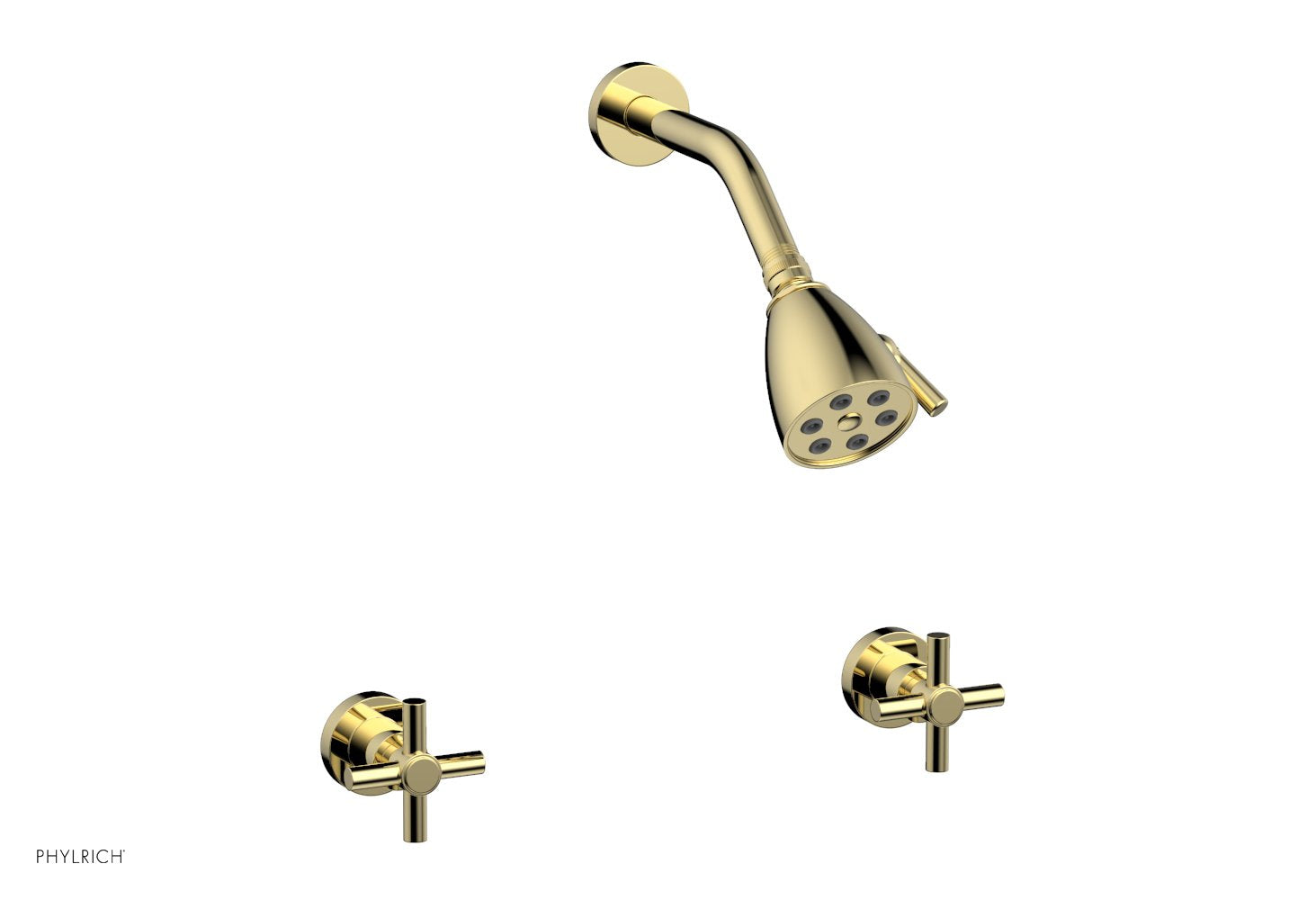 Premium Two Handle Shower Faucet Set with Tubular Cross Handles - D3134 Model for Bathroom & Shower Renovation | Durable Brass Construction, Easy Installation, Modern Water Control Design