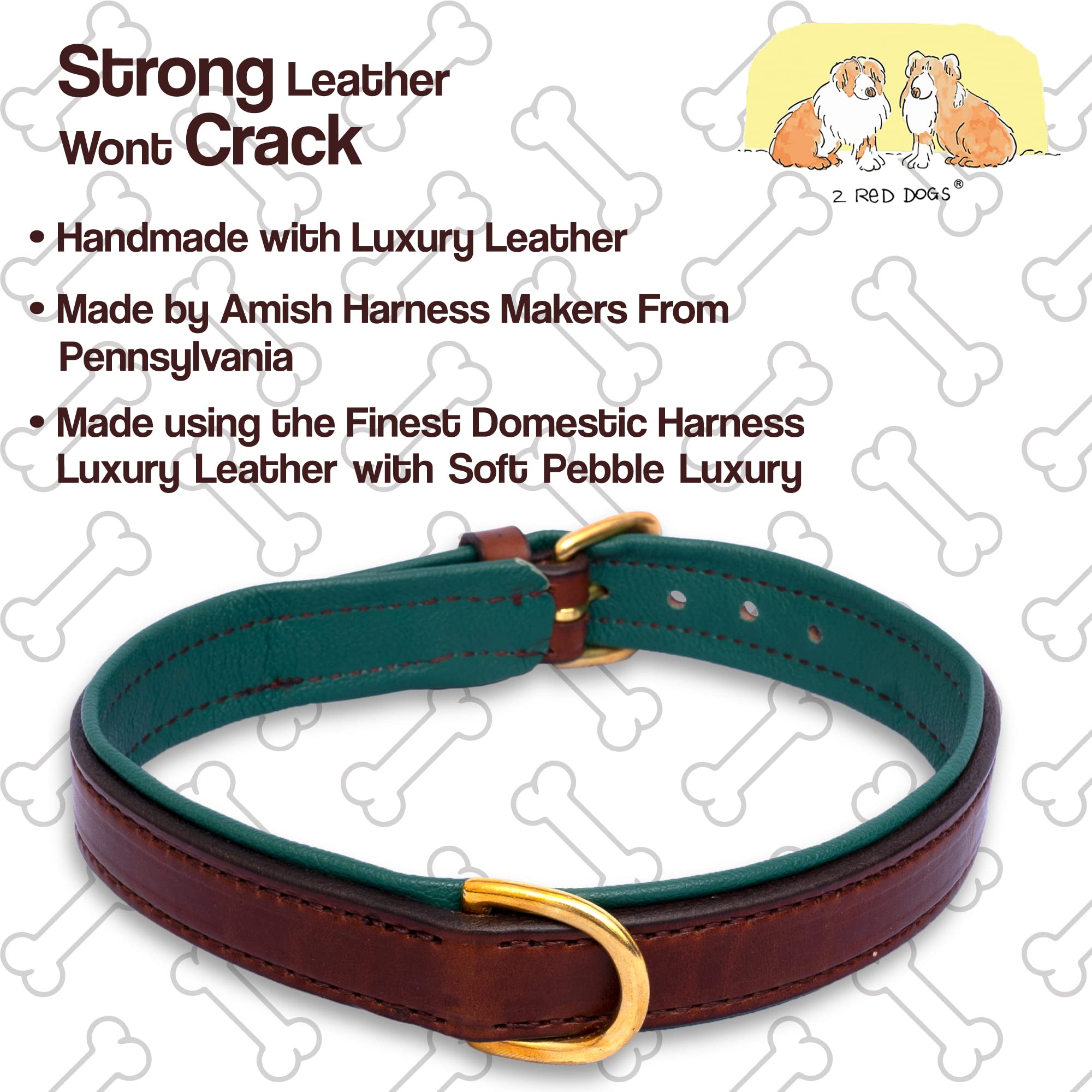 Premium Padded Leather Dog Collar with Brass Buckle - X-Small Size for Small Breeds | Comfortable & Durable Pet Accessory for Daily Walks, Training & Fashion