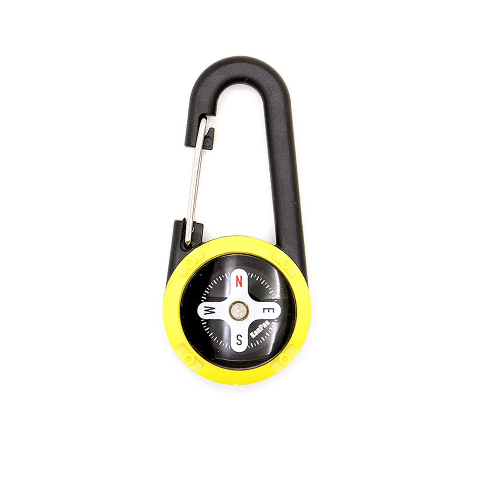 Waterproof Multifunctional Luminous Compass for Outdoor Sports - Portable Keychain Compass for Hiking, Camping & Survival Gear (Yellow)