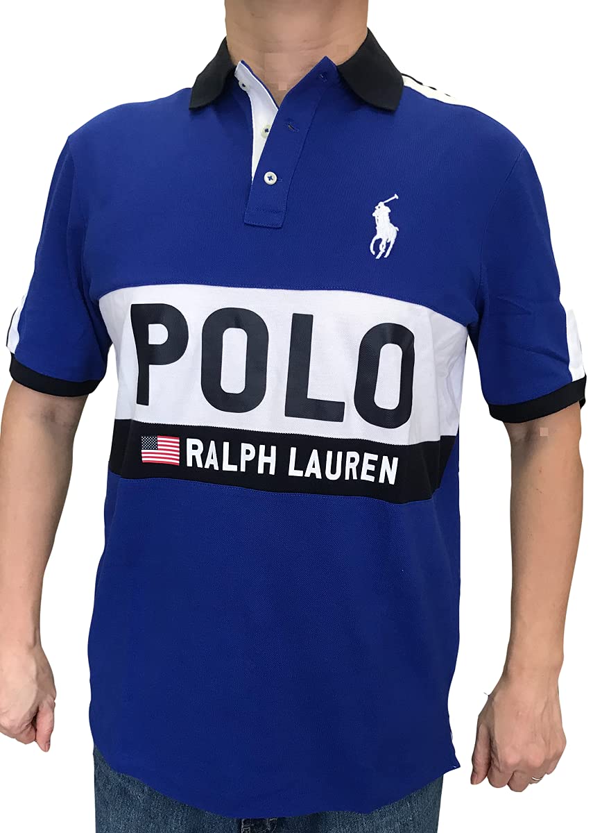 POLO RALPH LAUREN Men's Classic-Fit Flag Crest Big Pony Polo Shirt | Premium Cotton Casual Button-Down Top for Golf, Office & Everyday Wear