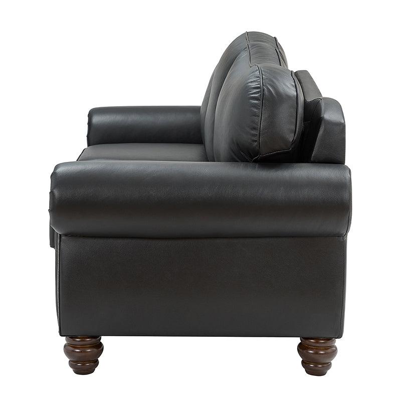 Flavio 81 Genuine Leather Sofa - Premium Full Grain Leather Couch for Living Room, Lounge & Office - Comfortable Modern Sectional Sofa with Sturdy Wood Frame