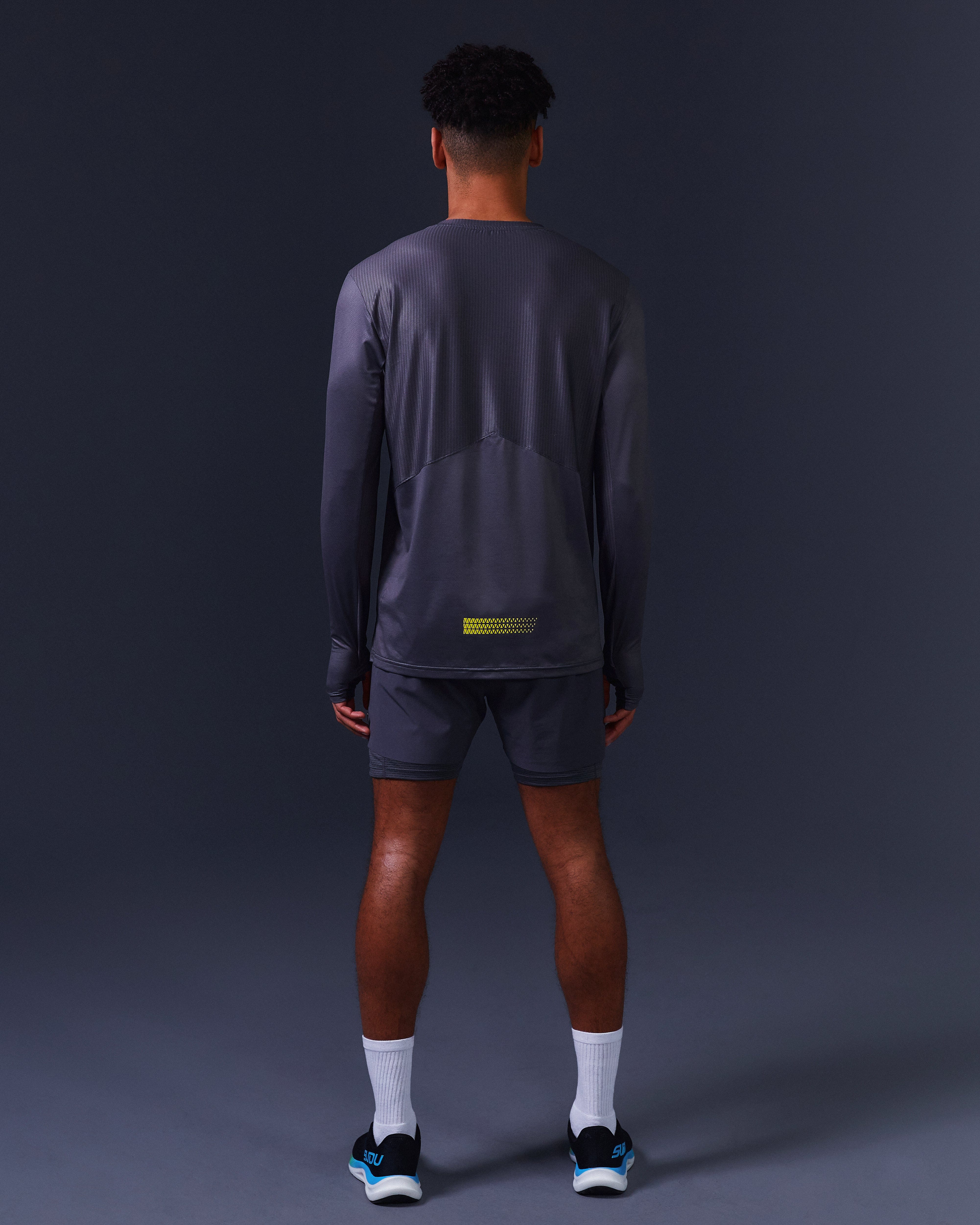 SRT LS 01 Long Sleeve Performance Shirt - Grey & Yellow - Moisture Wicking, Breathable for Outdoor Sports & Casual Wear