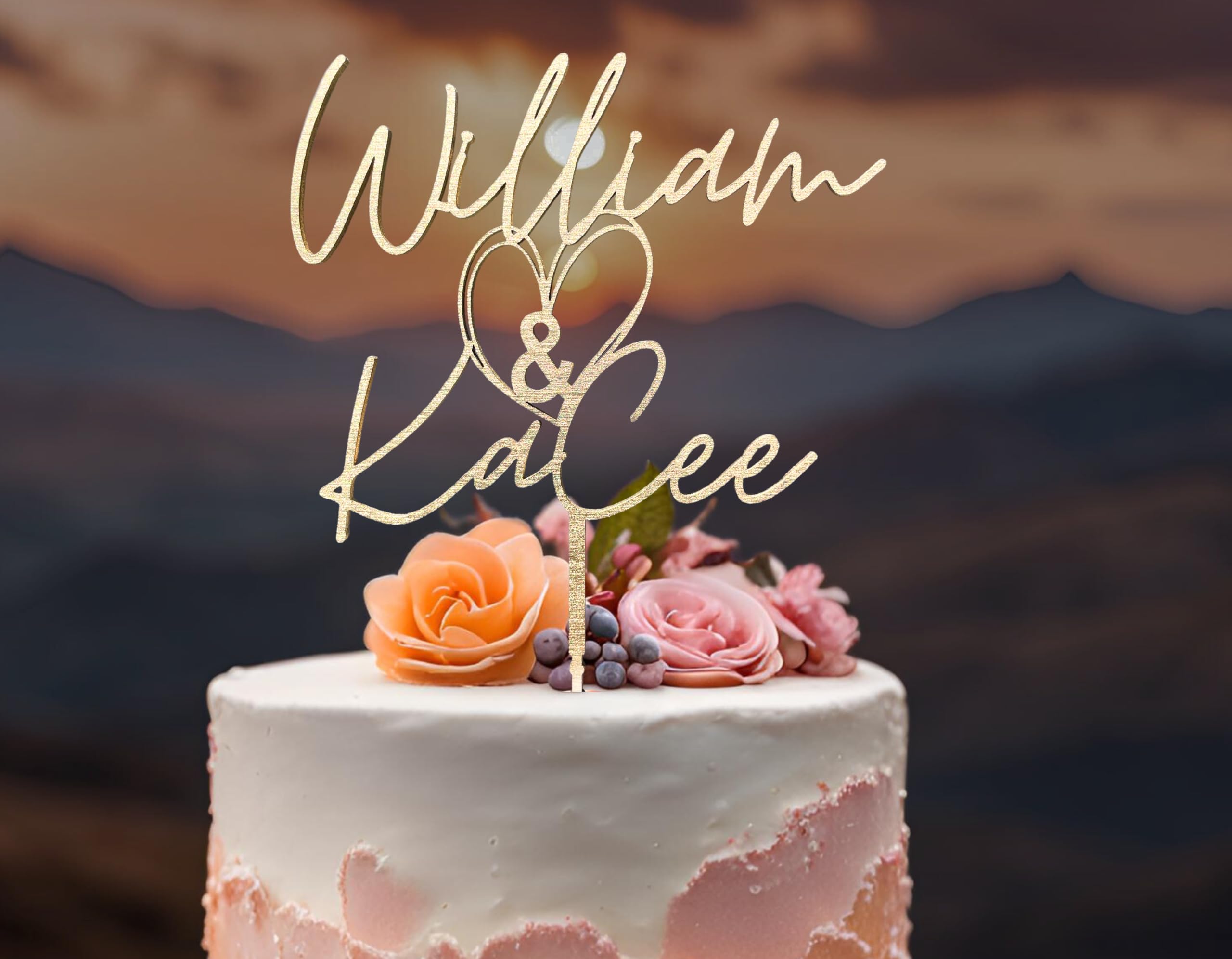 Personalized Wedding Cake Toppers - Custom Bride & Groom Name Cake Topper | Premium Baltic Birch Mr & Mrs Cake Decor | Anniversary & Engagement Party Decorations | Perfect for Weddings, Bridal Showers & Romantic Celebrations