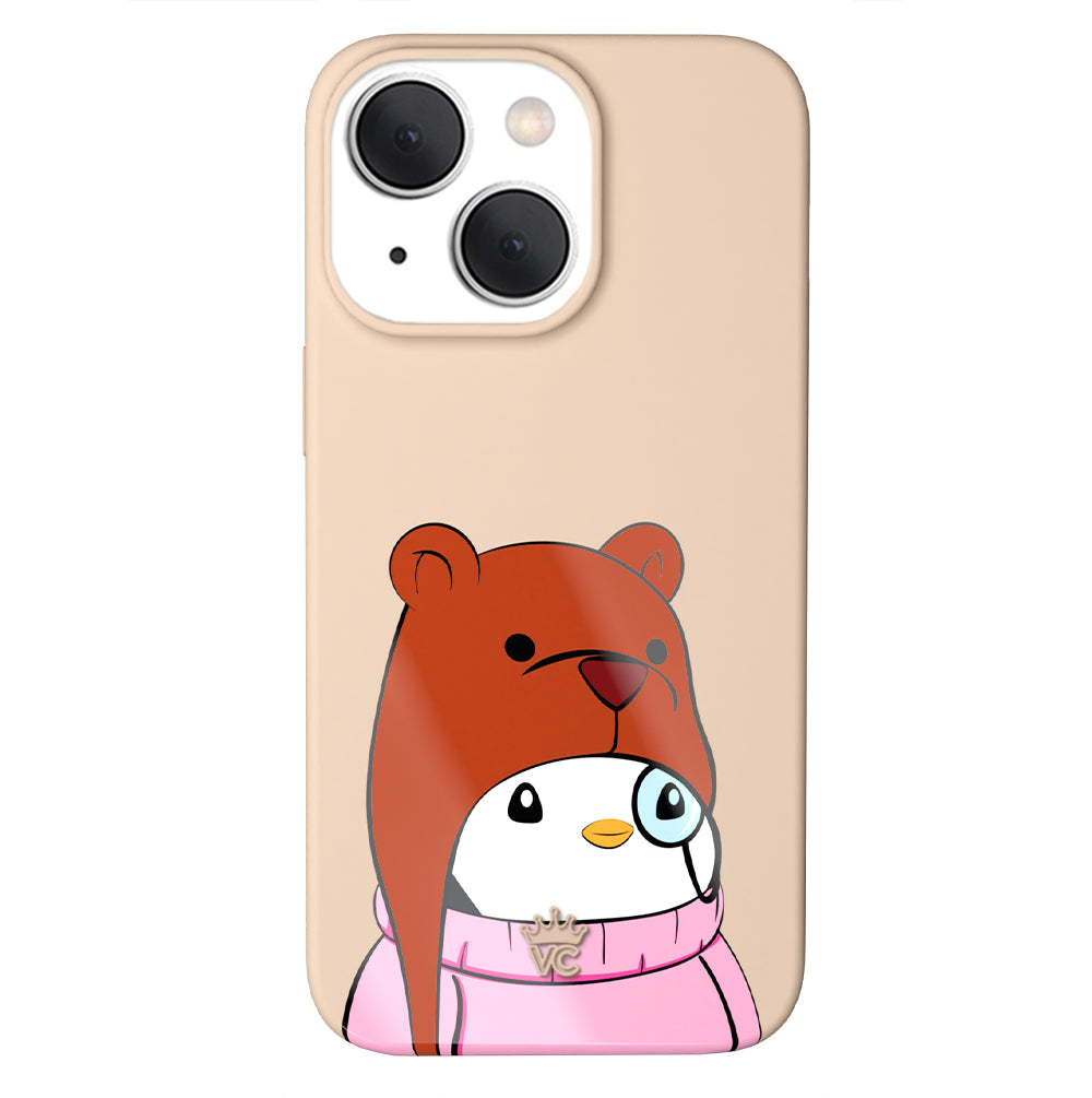Pudgy Penguins Huddle Up Cute iPhone Case - Trendy Protective Cover for iPhone 13/14/15 Pro Max - Perfect Gift for Penguin Lovers & Winter Enthusiasts (Use at Home, Office, Travel)