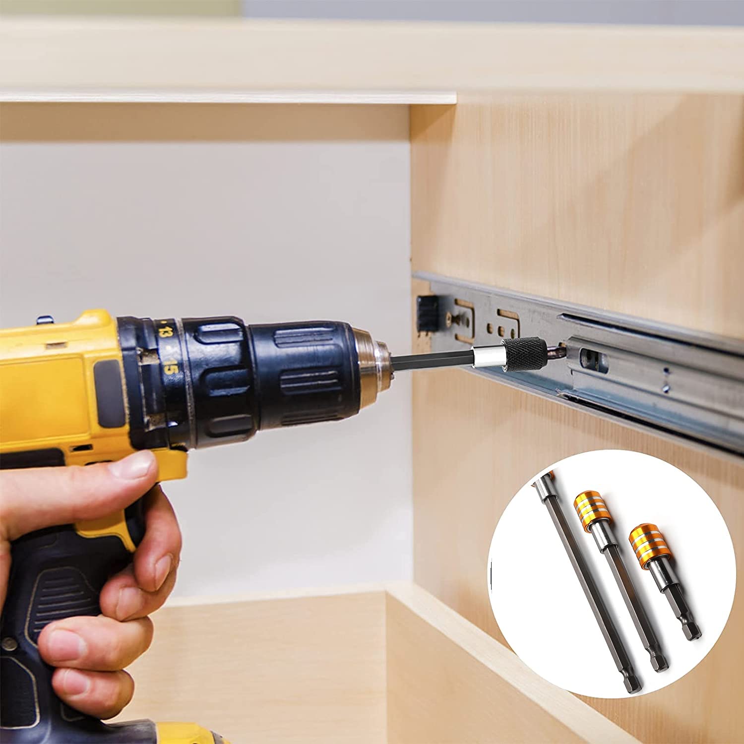 Utoolmart Magnetic Hex Screwdriver Bit Holder - 1/4 Inch Hexagon Drill Extension for Power Tools (2.4/4/6 Inch Length, 3-Piece Set, Yellow) - Perfect for DIY Projects, Home Repairs & Professional Construction Work