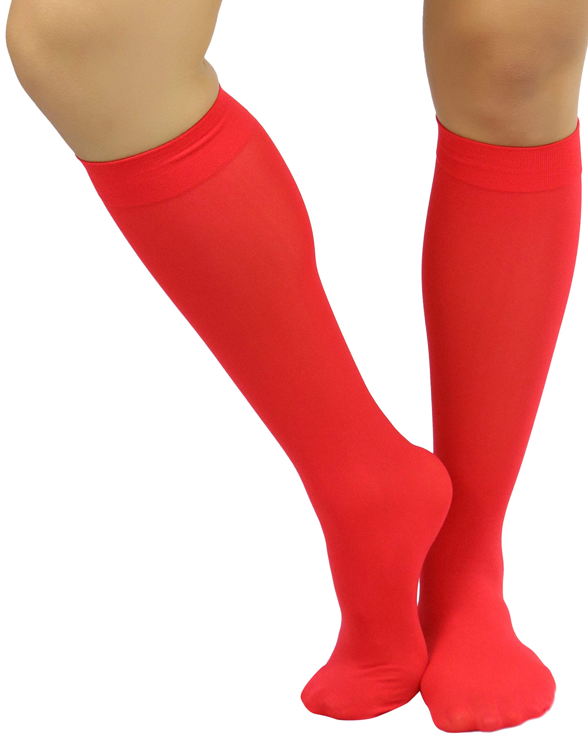 ToBeInStyle Women's Fashion Opaque Nylon Knee High Socks - Warm Winter Boot Socks for Women, Non-Slip Comfortable Crew Socks - Perfect for Boots, Office, Casual Outfits & Cold Weather