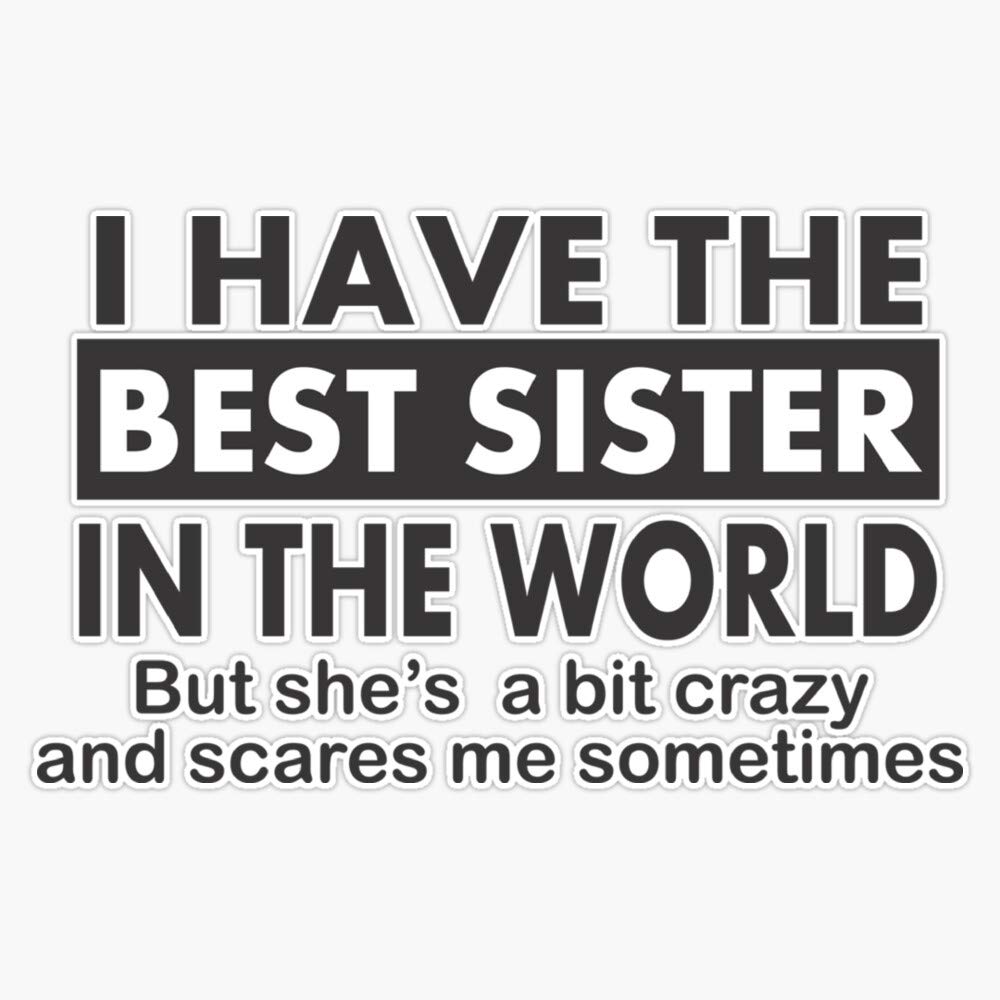 Fun Little Sister Gifts - Cute Vinyl Decal Stickers for Wall, Laptop, Window & Car (5 Inch) - Perfect Birthday Present for Sisters - Great for Room Decor, School Supplies & Personalizing Belongings