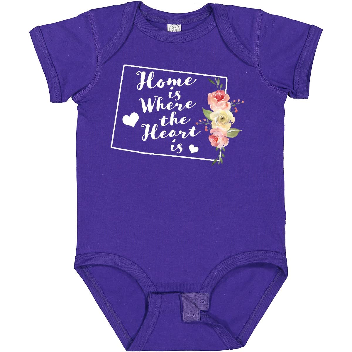 Inktastic Wyoming Home is Where The Heart is Watercolor Baby Bodysuit - Soft Cotton Infant Onesie for Newborns, Baby Showers & Family Photos