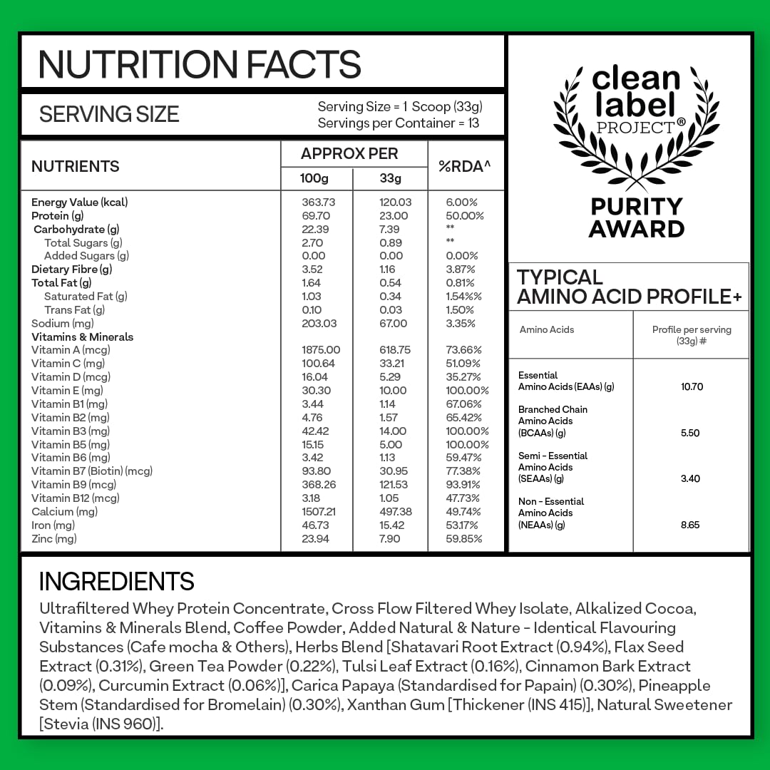 OZiva Women's Protein & Herbs Powder - Cafe Mocha Flavor | Weight Management, Energy Boost & Metabolism Support | Clean Protein with Shatavari & Green Tea Extract | No Added Sugar | 1lb (453g) | Perfect for Post-Workout Recovery & Healthy Lifestyle