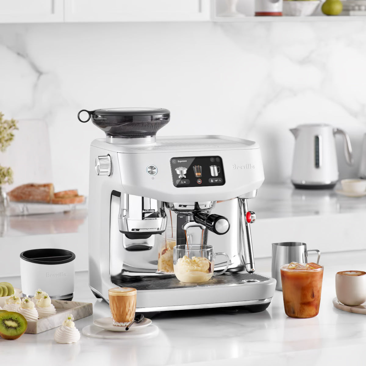 Breville Oracle Jet Espresso Machine with Built-in Grinder - Sea Salt (BES985SST) | Professional Barista-Grade Coffee Maker for Home & Office Use