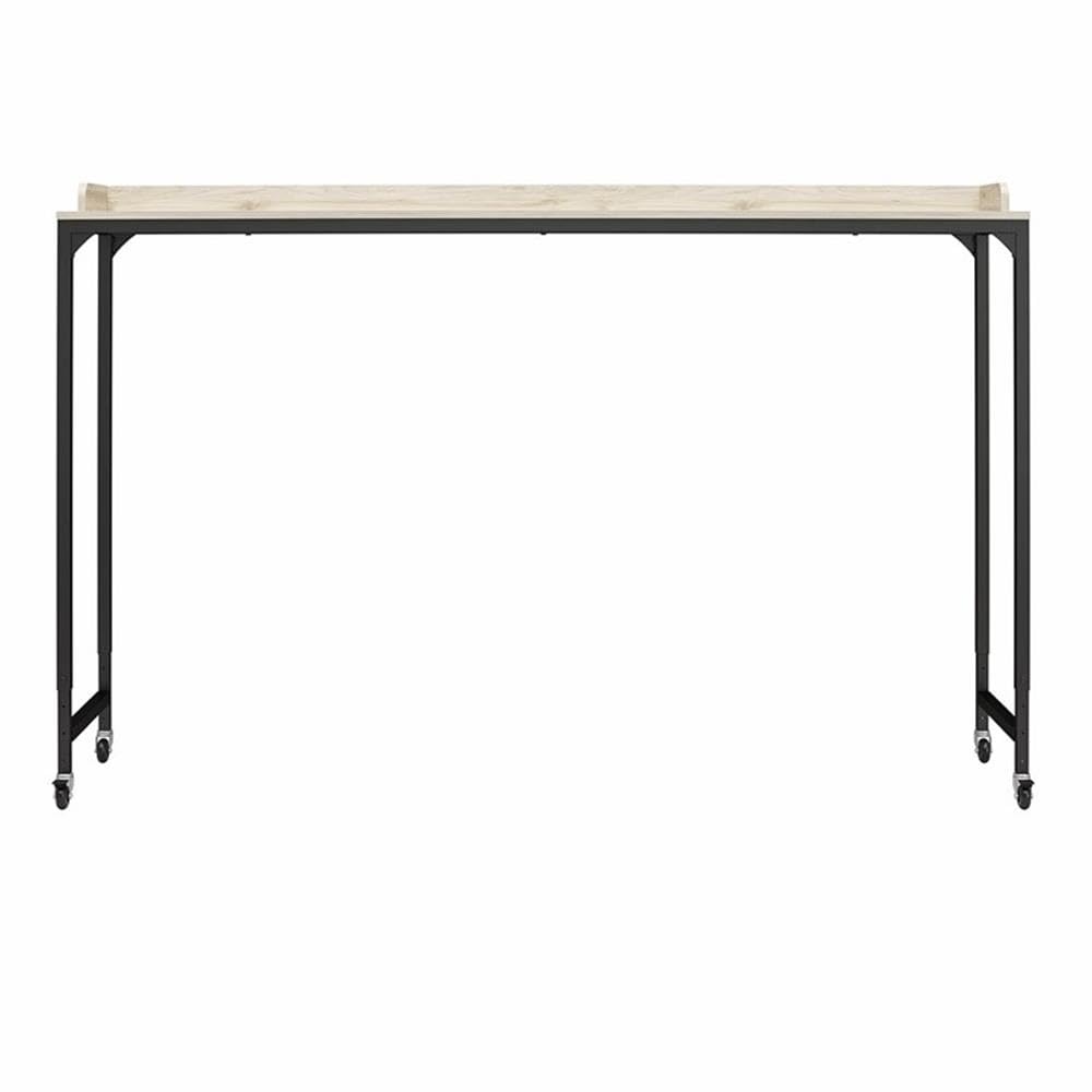 Ameriwood Home Park Hill Adjustable Height Over-The-Bed Desk with Wheels, Light Walnut - Perfect for Small Spaces, Hospital Rooms & Dormitories